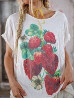 Magnolia Pearl Strawberry Blooms Tee Top 2361 True One Size