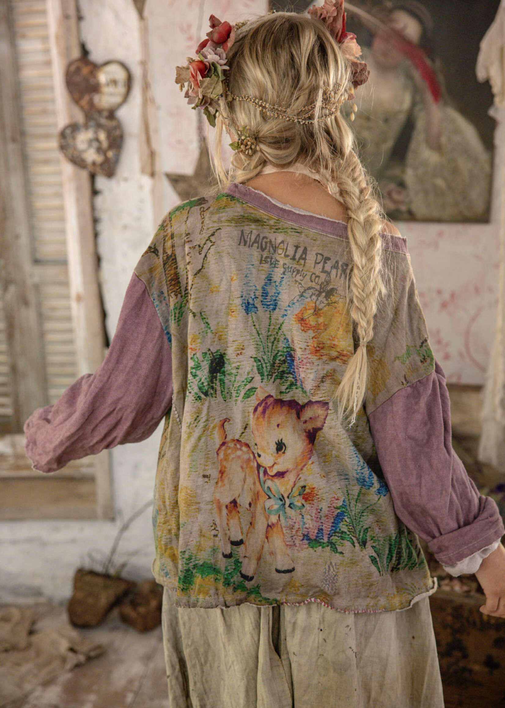 Magnolia Pearl **NEW RELEASE** Dama Dama Hermosa Sweatshirt Top 2258 Purple Boba One Size