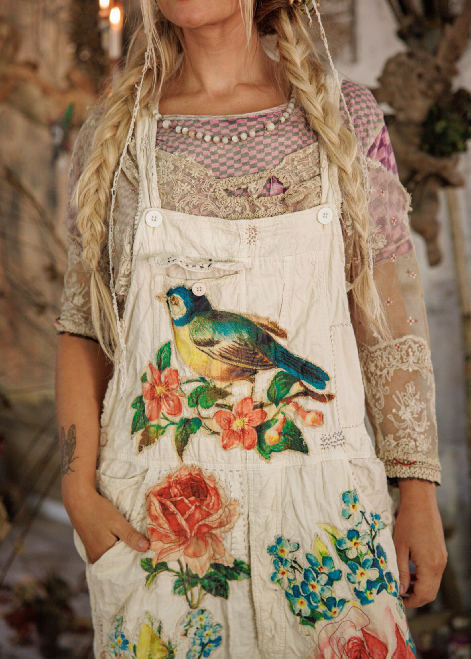 Magnolia Pearl **NEW RELEASE** Birdie Bouquet Benjamin Overalls 171 Moonlight One Size