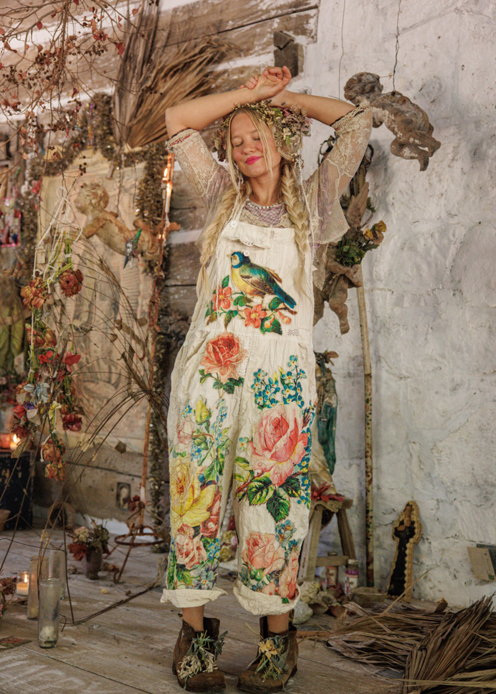 Magnolia Pearl **NEW RELEASE** Birdie Bouquet Benjamin Overalls 171 Moonlight One Size