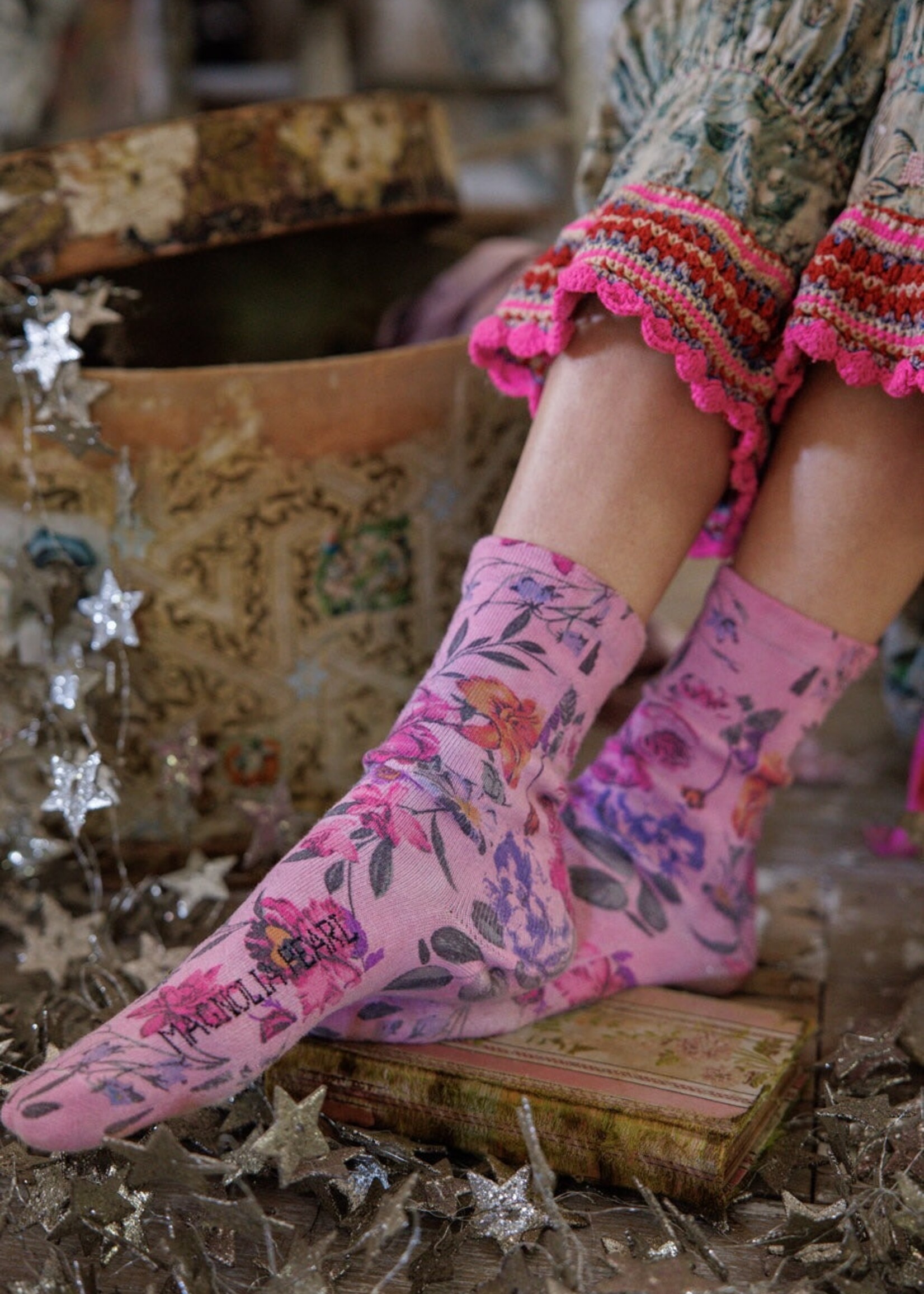 Magnolia Pearl Floral MP Socks 141  Vervain One Size