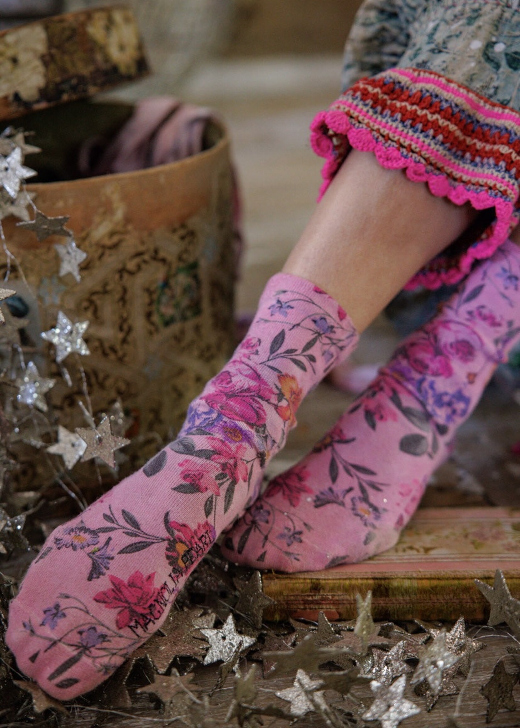 Magnolia Pearl Floral MP Socks 141  Vervain One Size