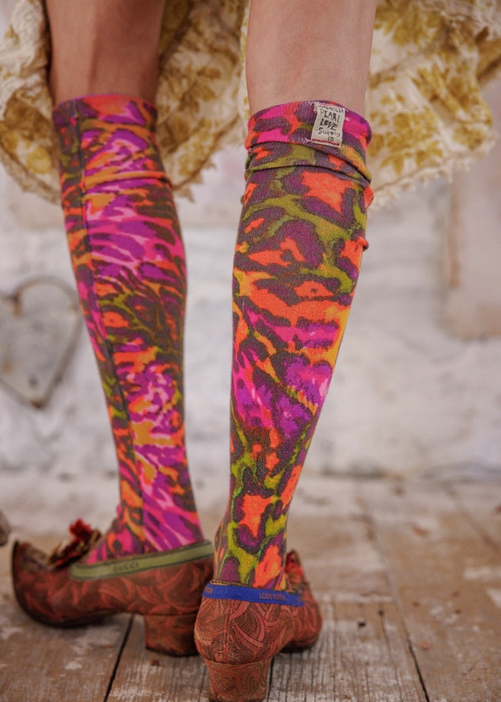 Magnolia Pearl Neon Leopard OTK Socks 183 Hairband One Size