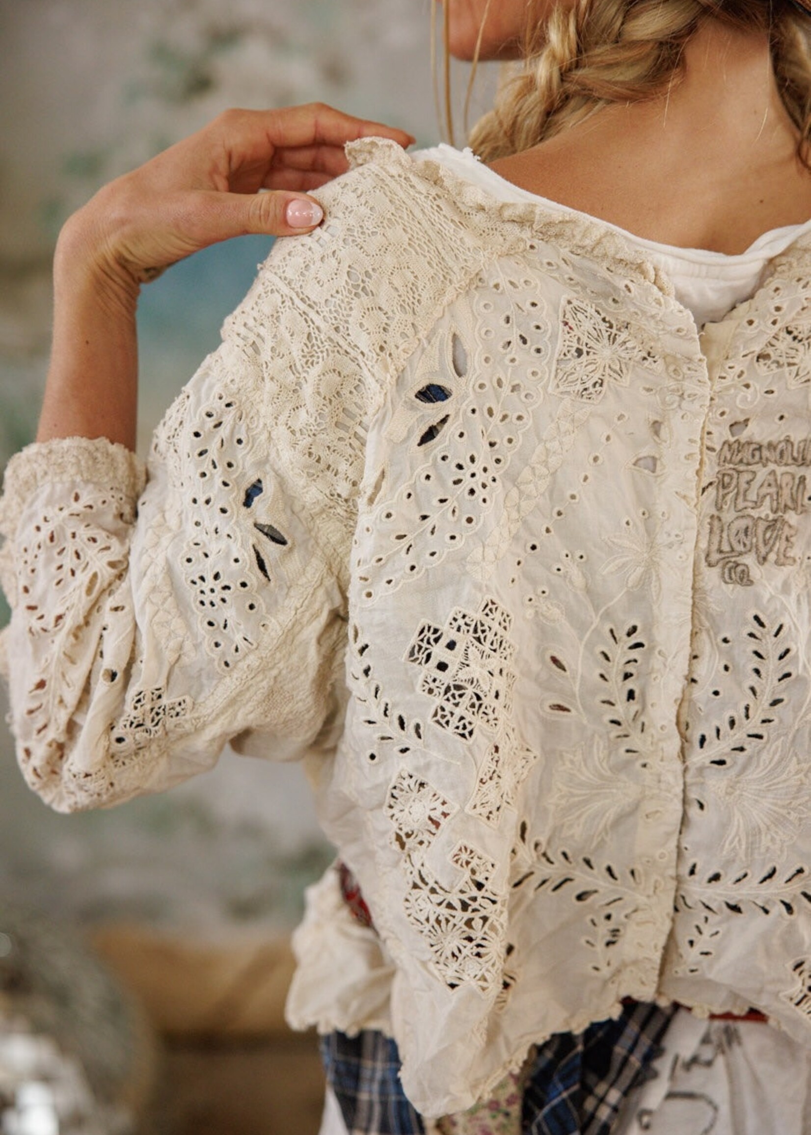 Magnolia Pearl Eyelet Adelise Blouse Top 2260 Antique White One Size