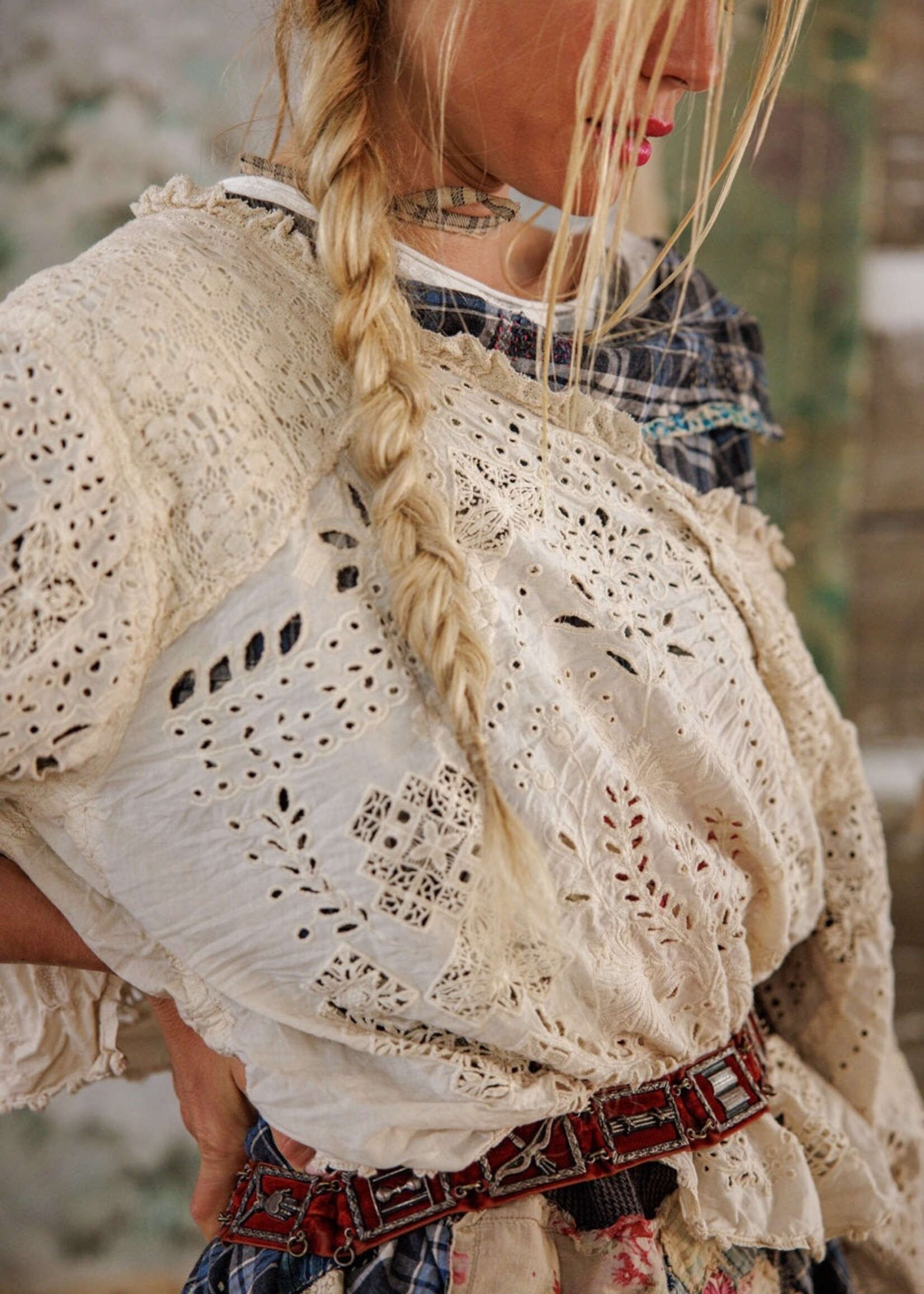 Magnolia Pearl Eyelet Adelise Blouse Top 2260 Antique White One Size