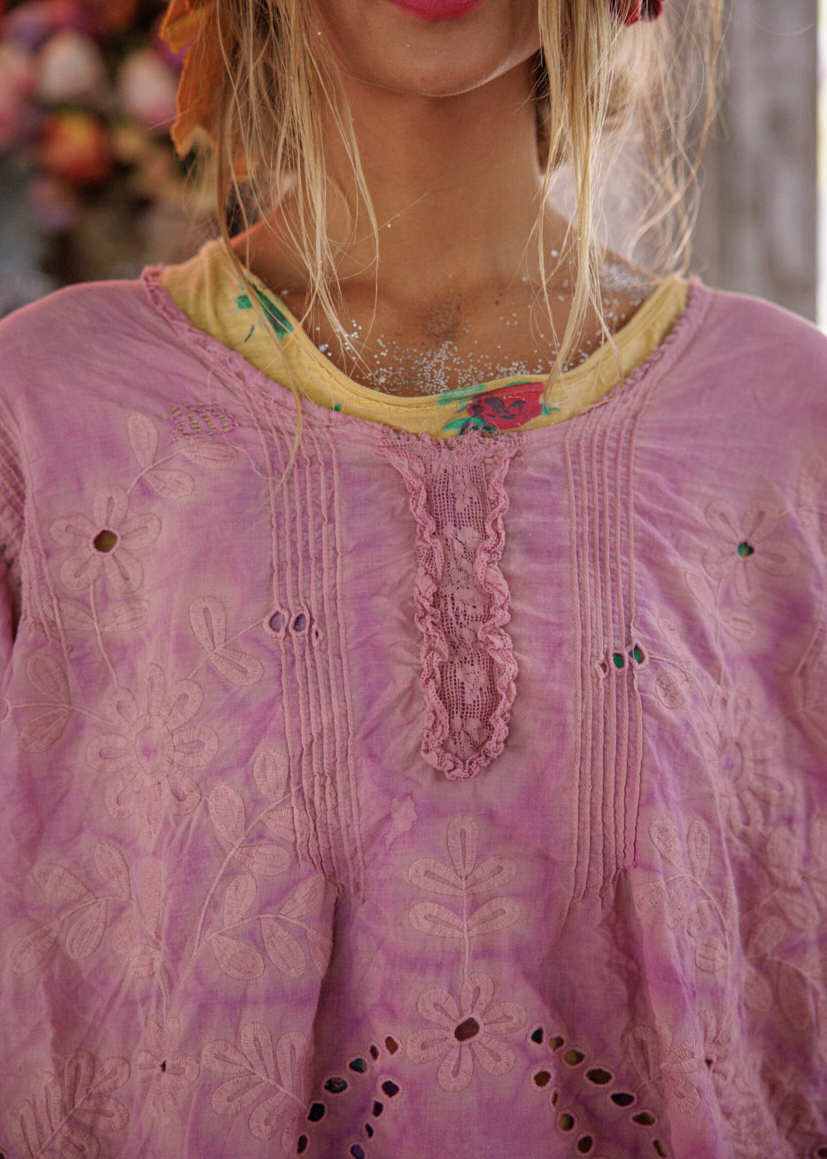 Magnolia Pearl Eyelet Wennie Blouse Top 2566 One Size Allium