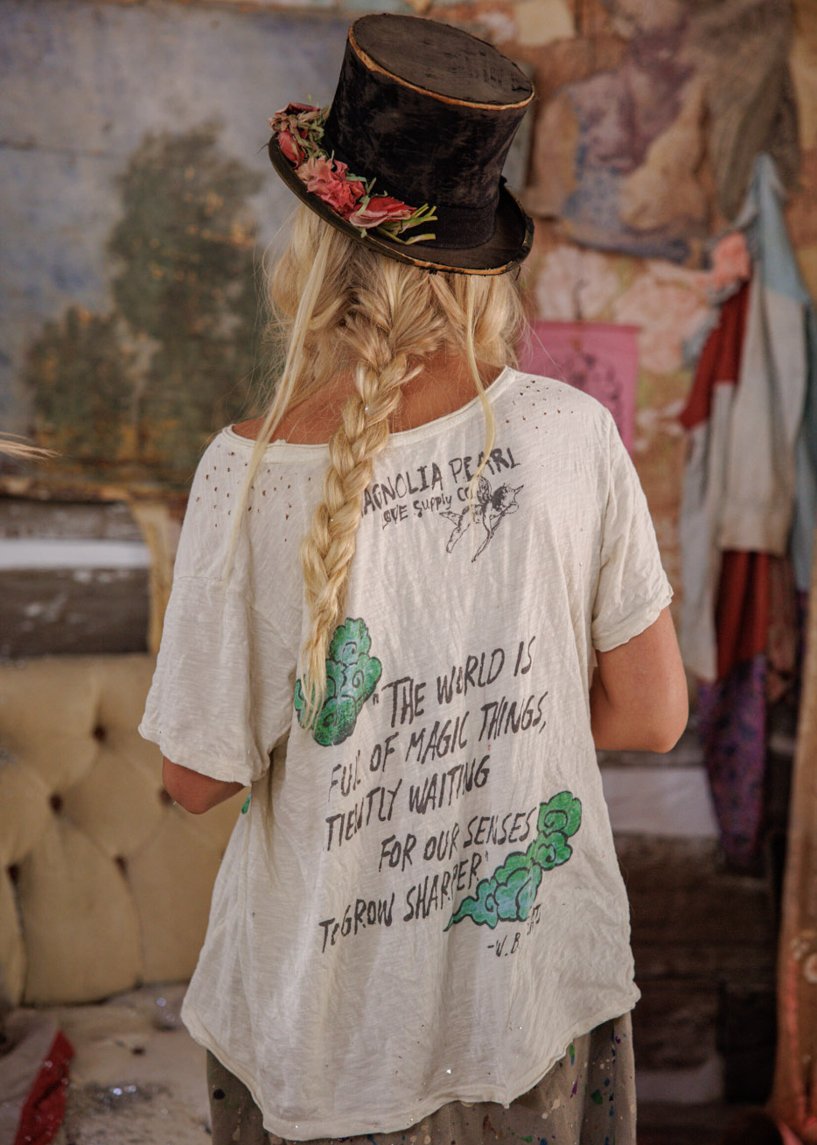 Magnolia Pearl Yeats Magic Dragon Tee Top 2664 Moonlight One Size