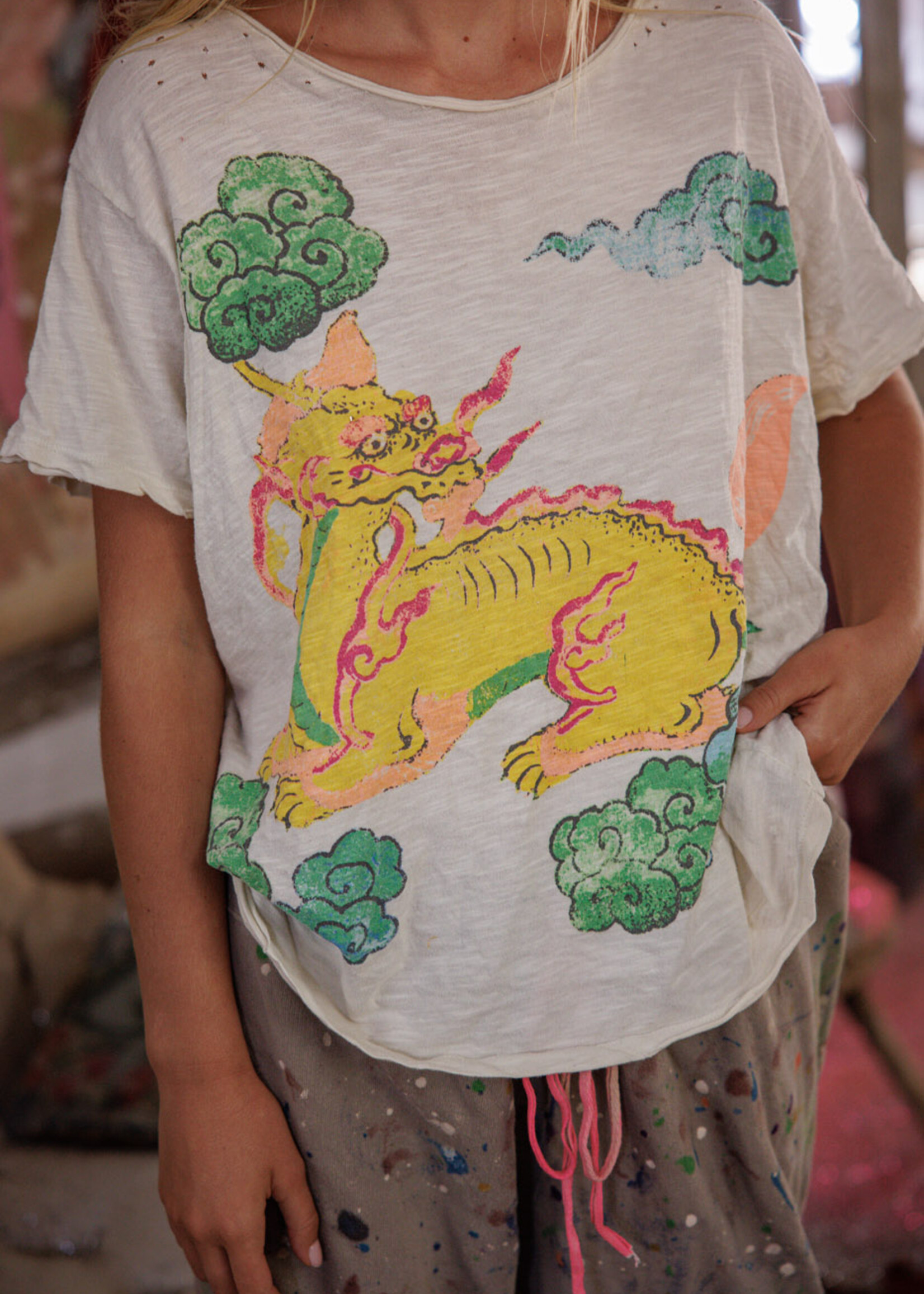 Magnolia Pearl Yeats Magic Dragon Tee Top 2664 Moonlight One Size