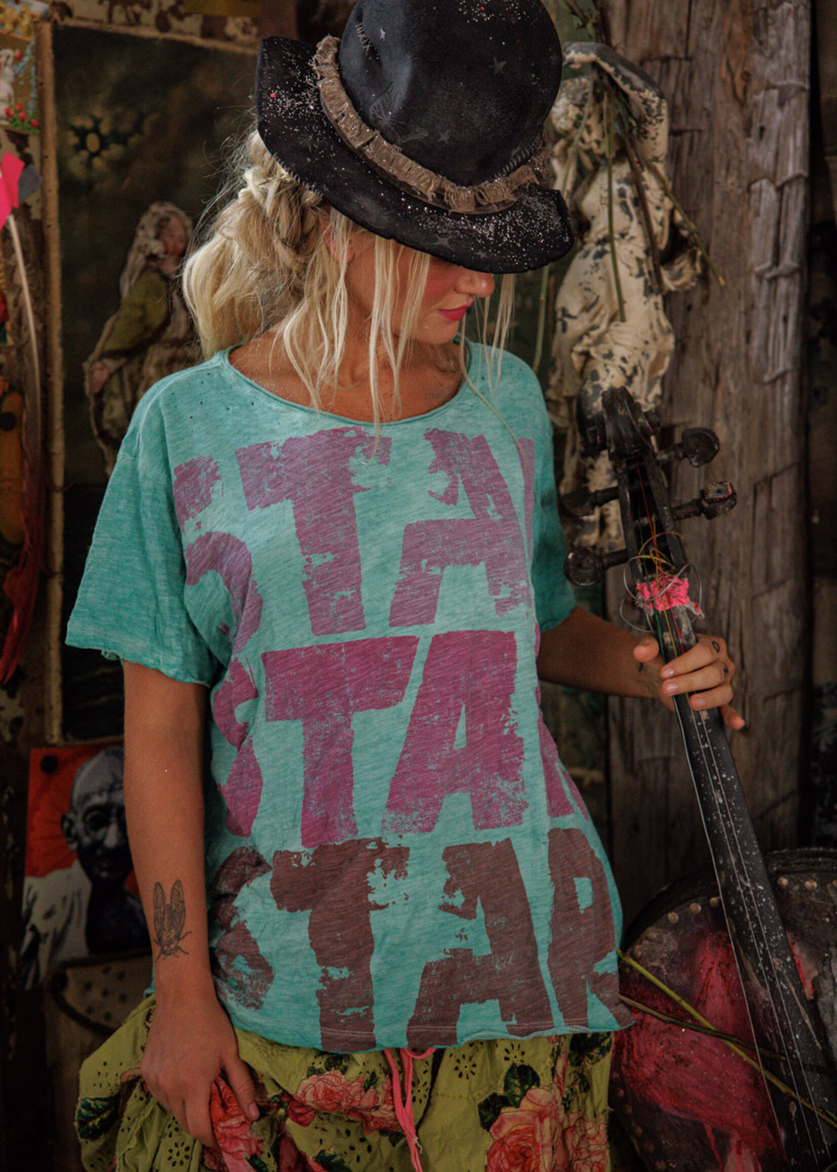 Magnolia Pearl Star Star Star Tee TOP 2362 VERNA One Size