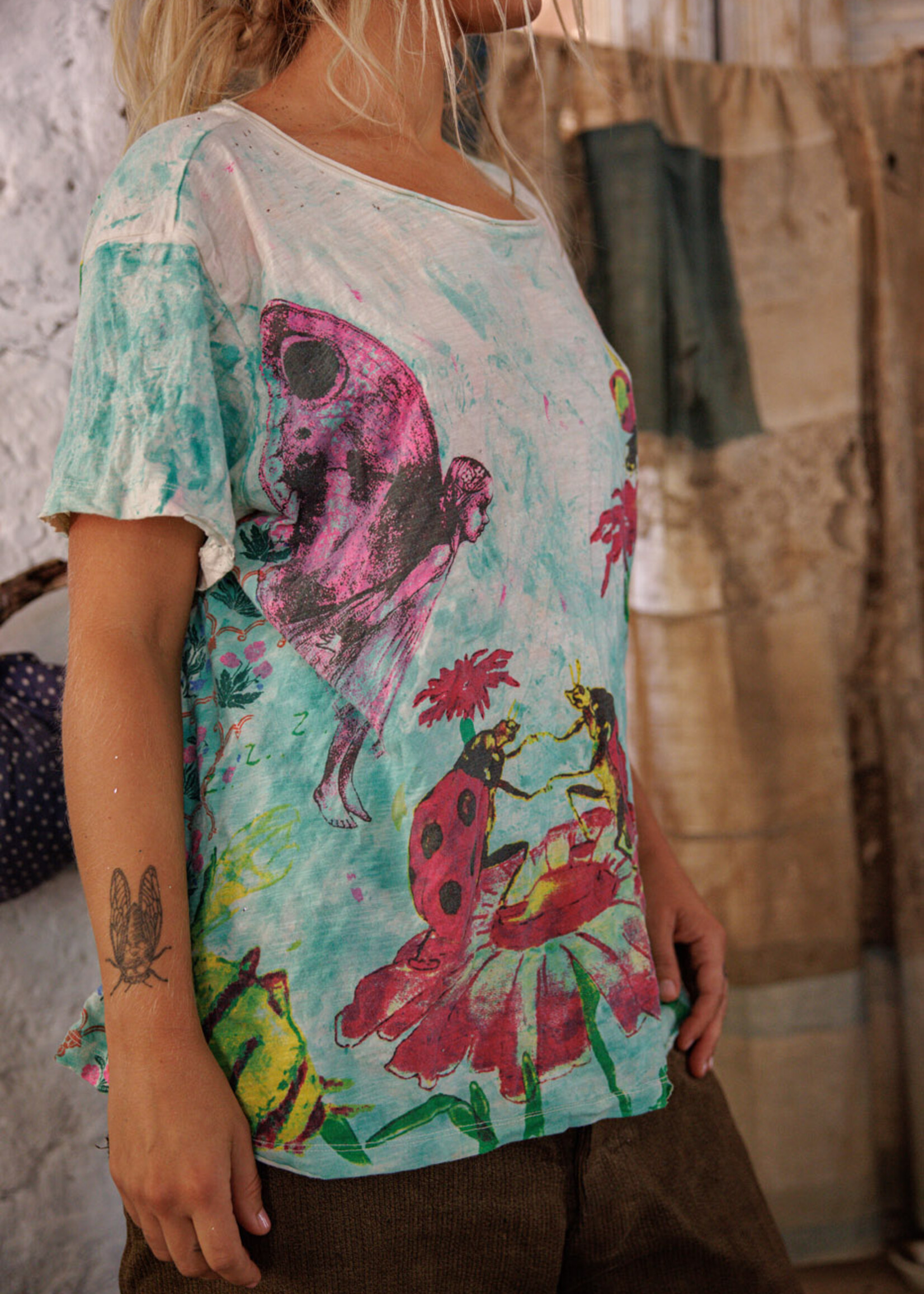 Magnolia Pearl Be My Ladybug Tee Top 2469 Splendid One Size
