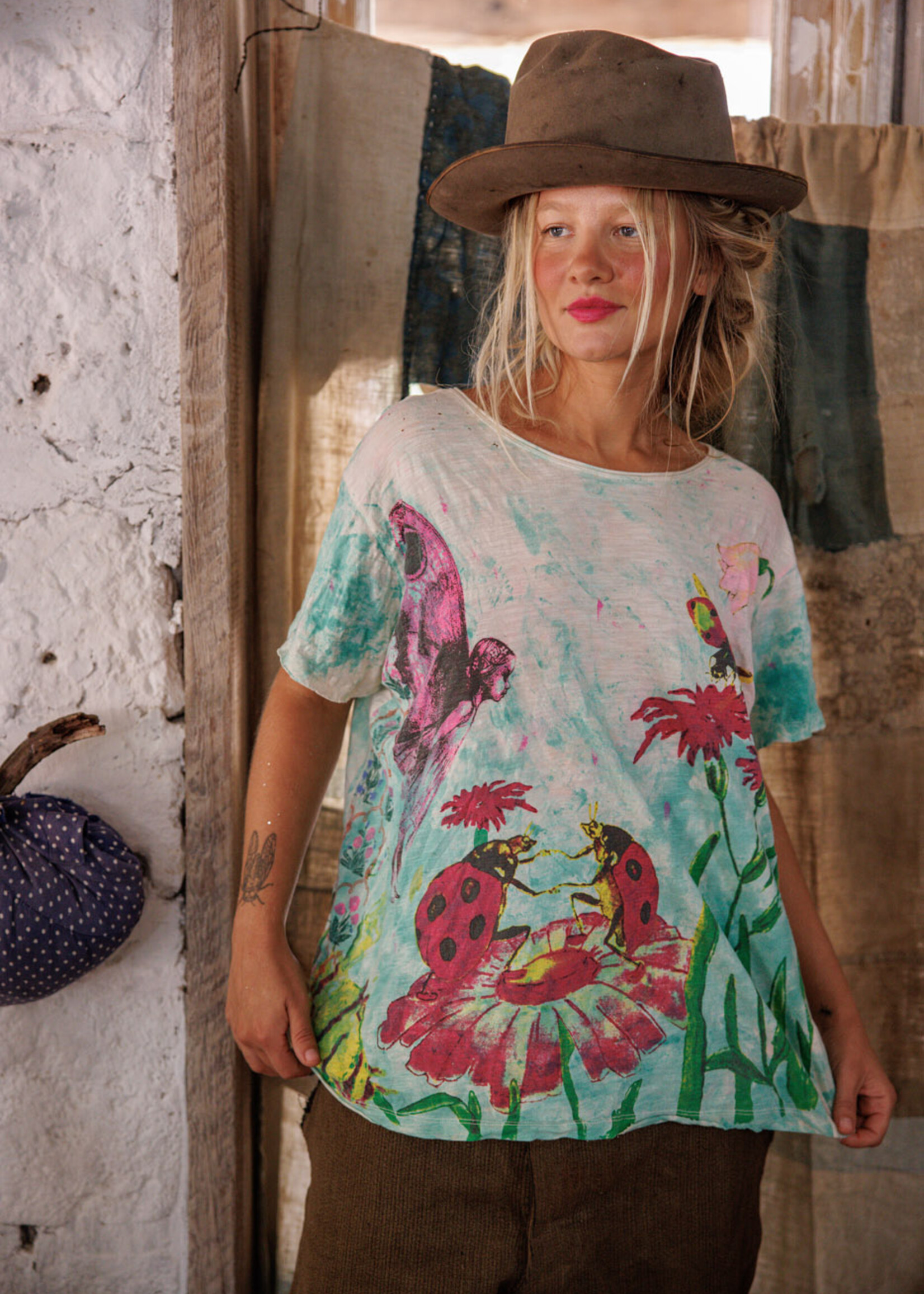Magnolia Pearl Be My Ladybug Tee Top 2469 Splendid One Size