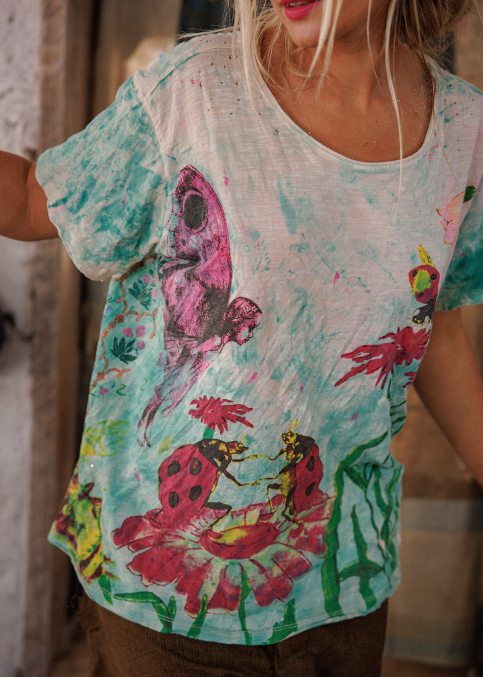 Magnolia Pearl Be My Ladybug Tee Top 2469 Splendid One Size