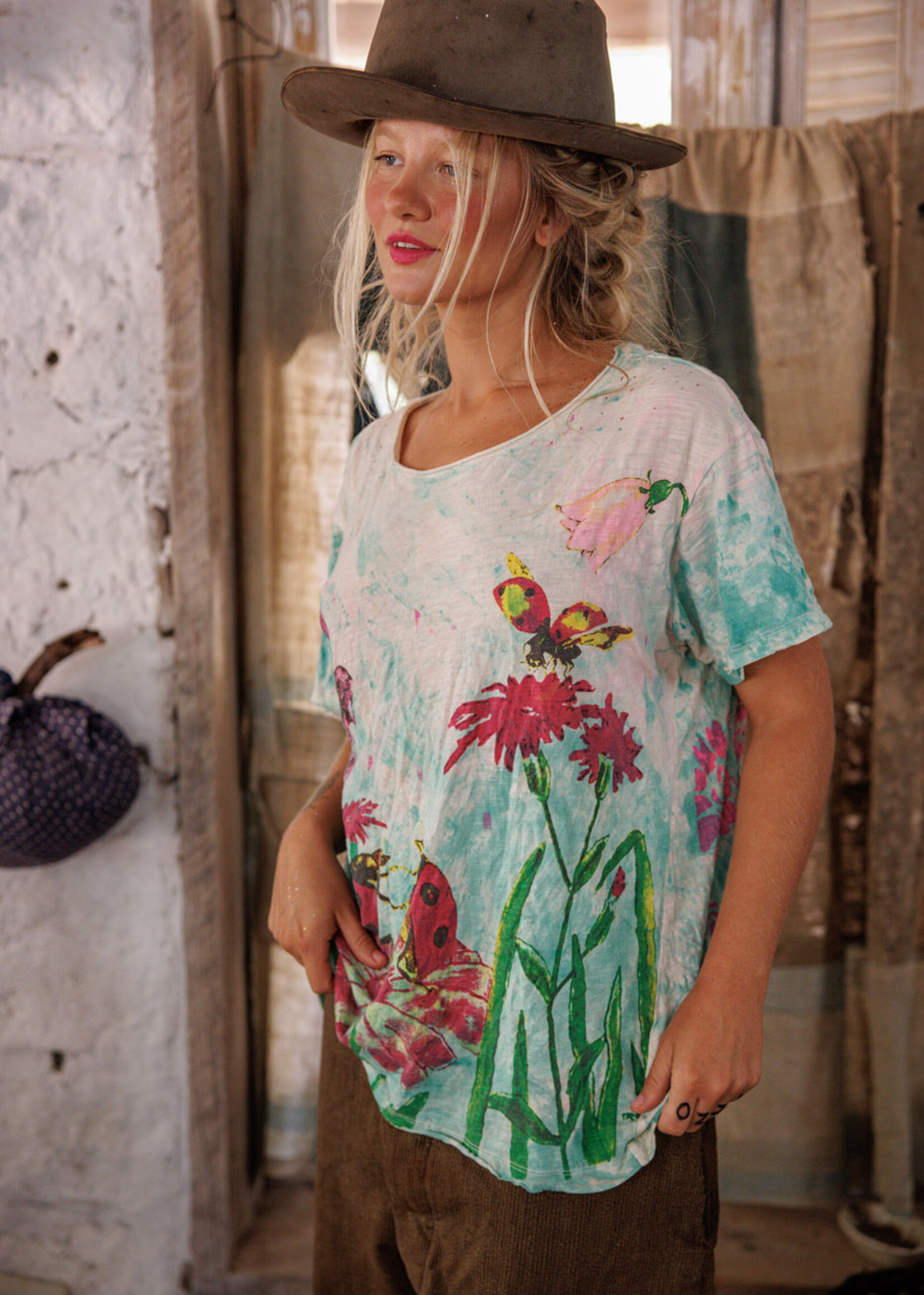 Magnolia Pearl Be My Ladybug Tee Top 2469 Splendid One Size