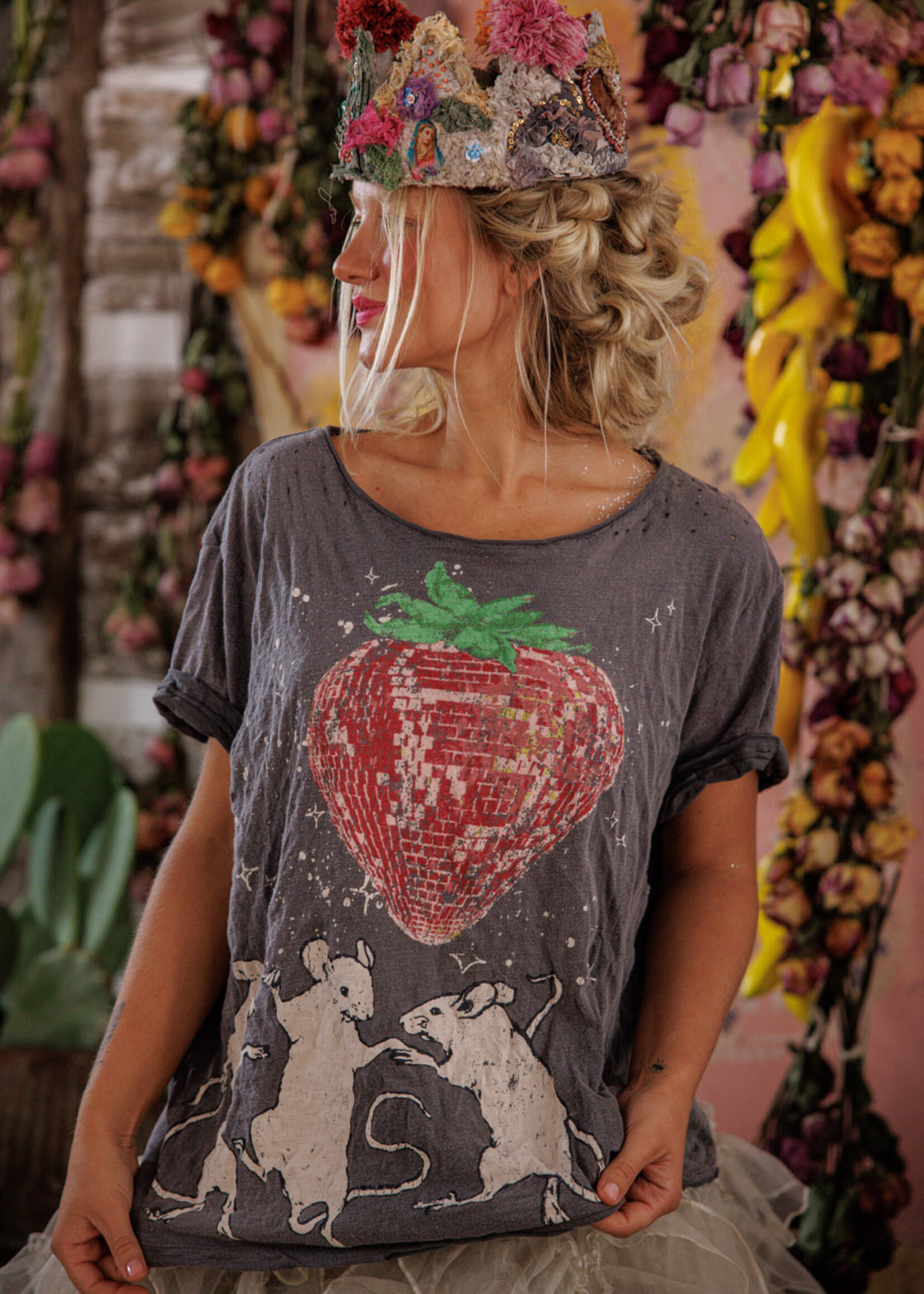 Magnolia Pearl Discotheque Fraises Tee Top 2663 Ozzy One Size