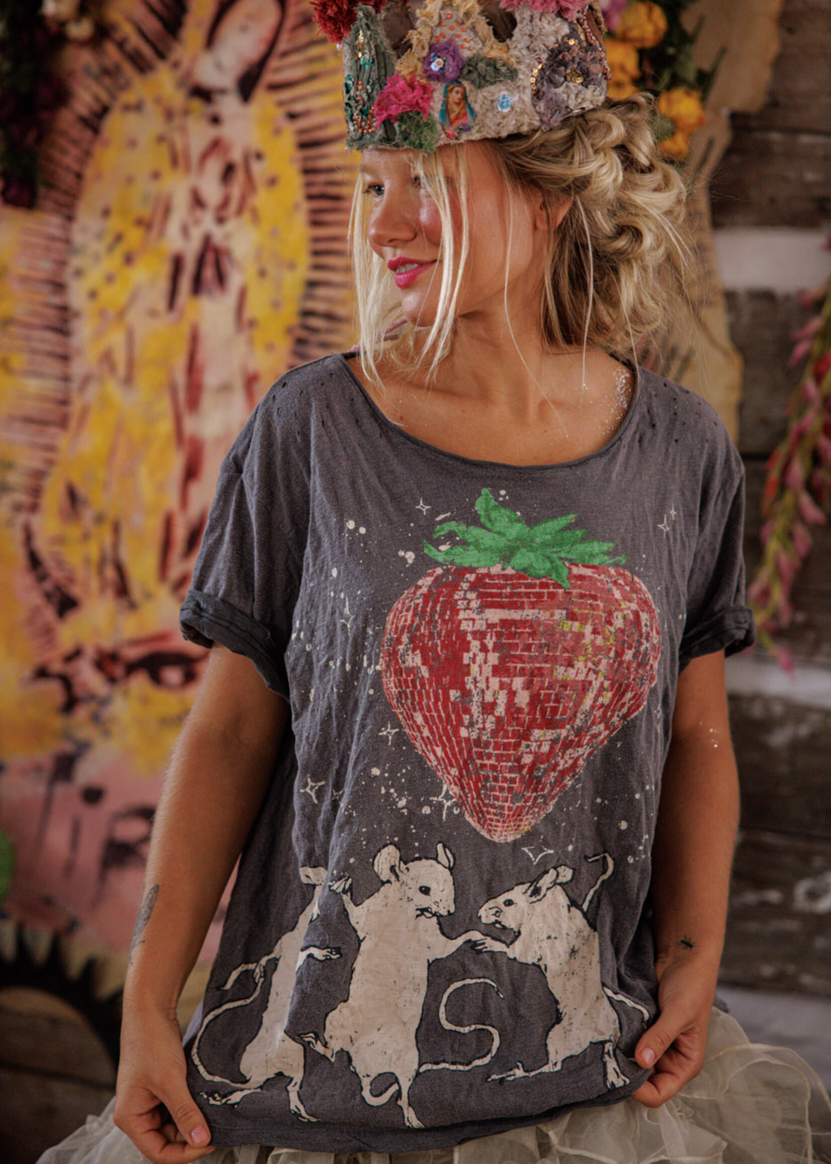 Magnolia Pearl Discotheque Fraises Tee Top 2663 Ozzy One Size
