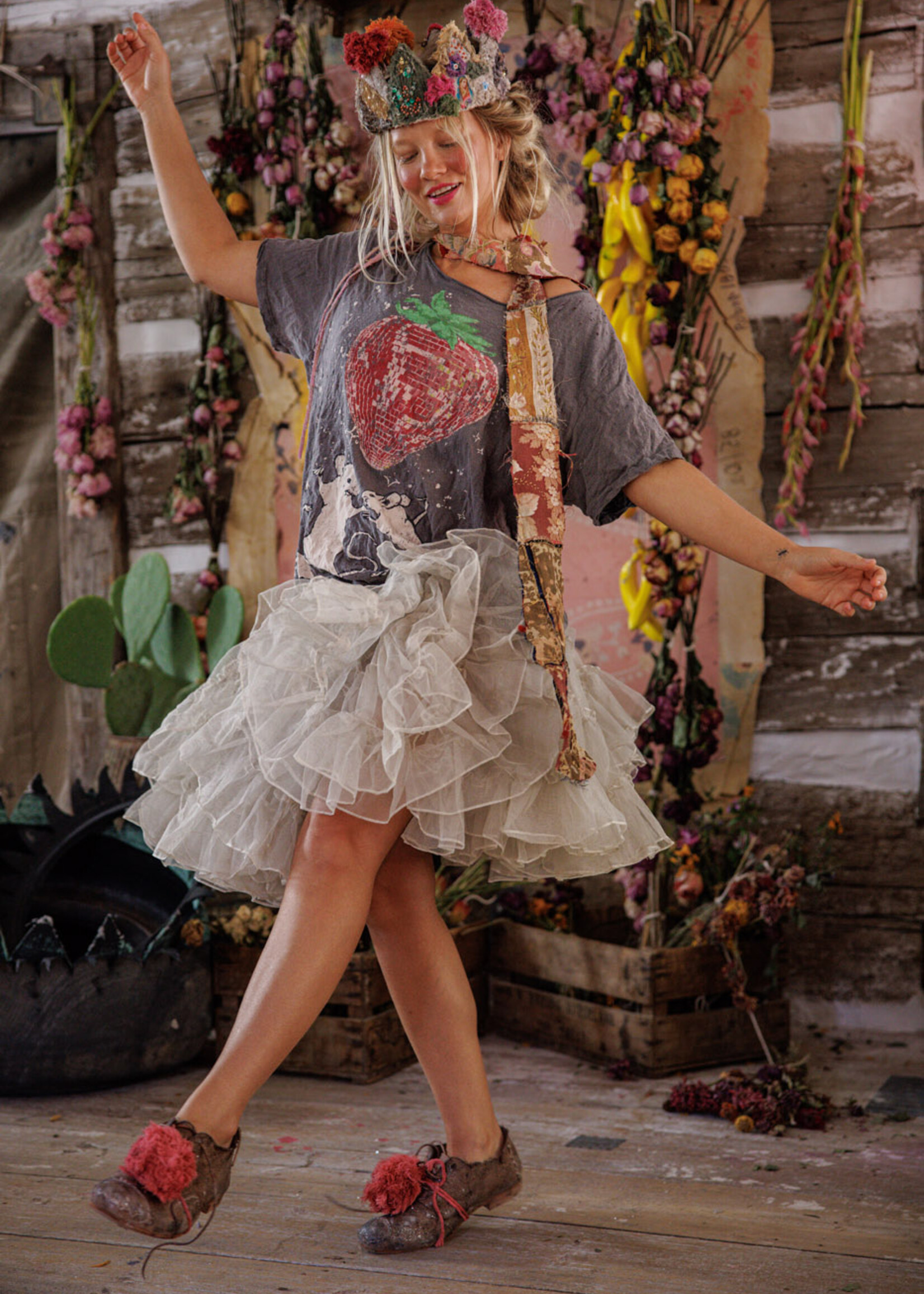 Magnolia Pearl Discotheque Fraises Tee Top 2663 Ozzy One Size