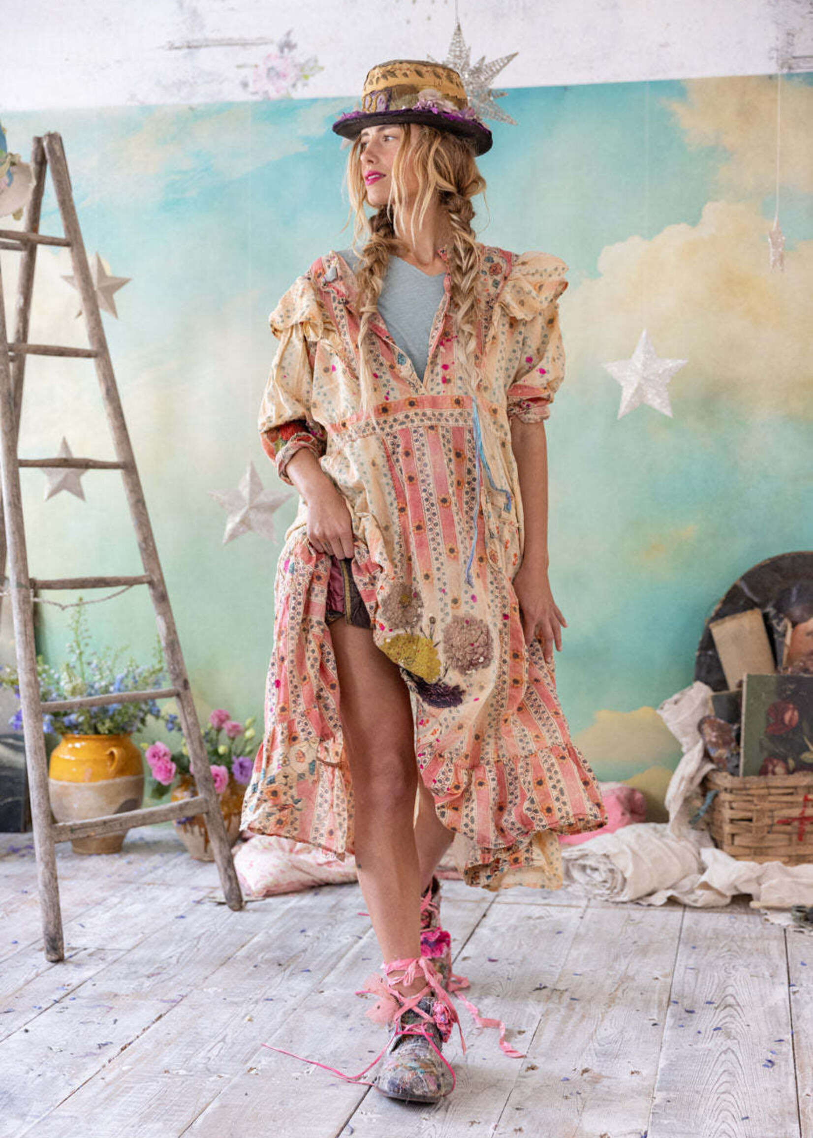 Magnolia Pearl FDLP Anastasia Dress 1276 Sunrise Daisy One Size