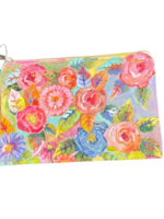 Floral Handpainted Canvas Zipper Bag Medium