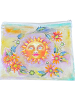 Sun Handpainted Canvas Zipper Bag Large