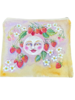 Moon Handpainted Canvas Zipper Bag Large