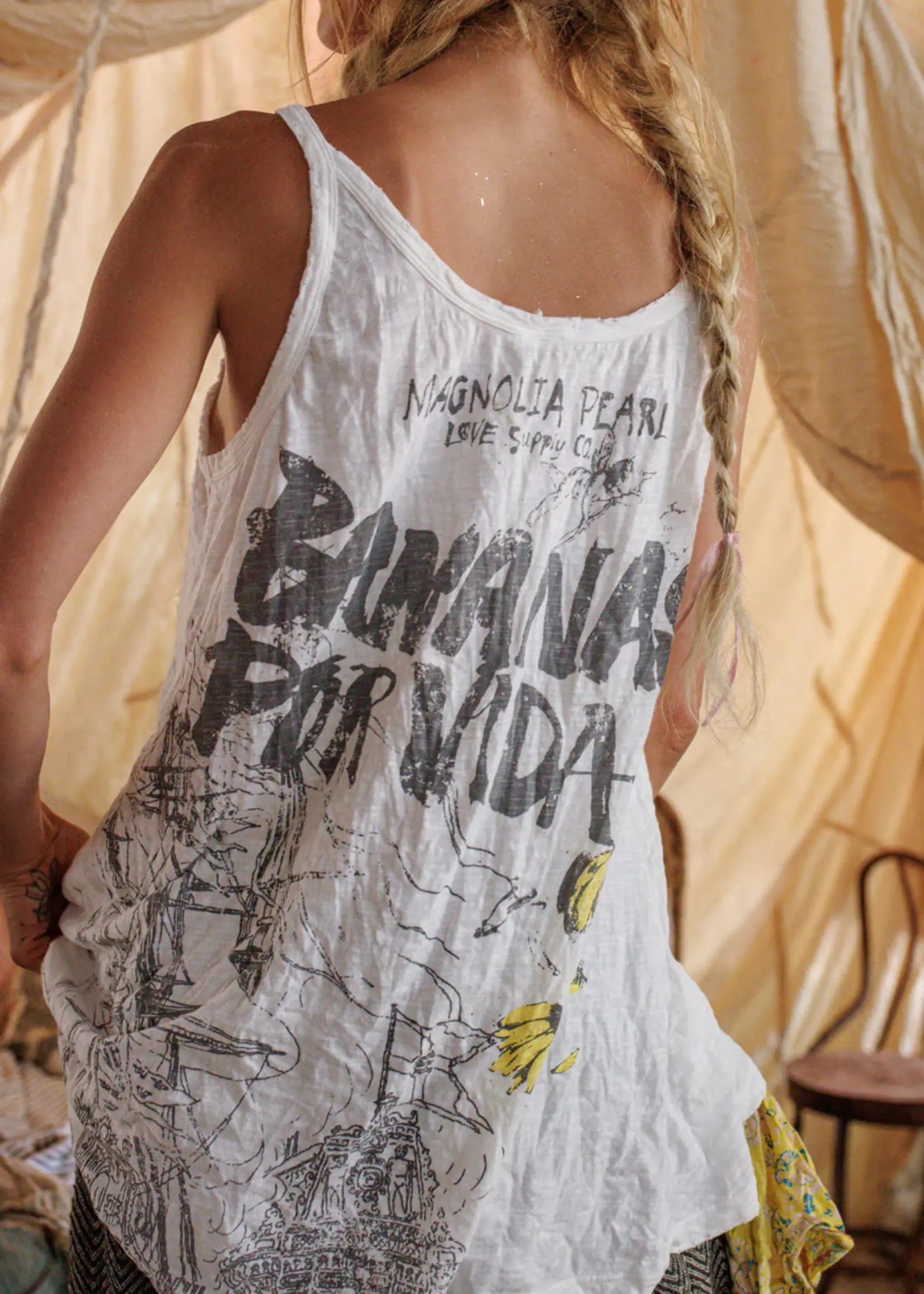 Magnolia Pearl Bananas Por Vida Lana Tank 423 True One Size
