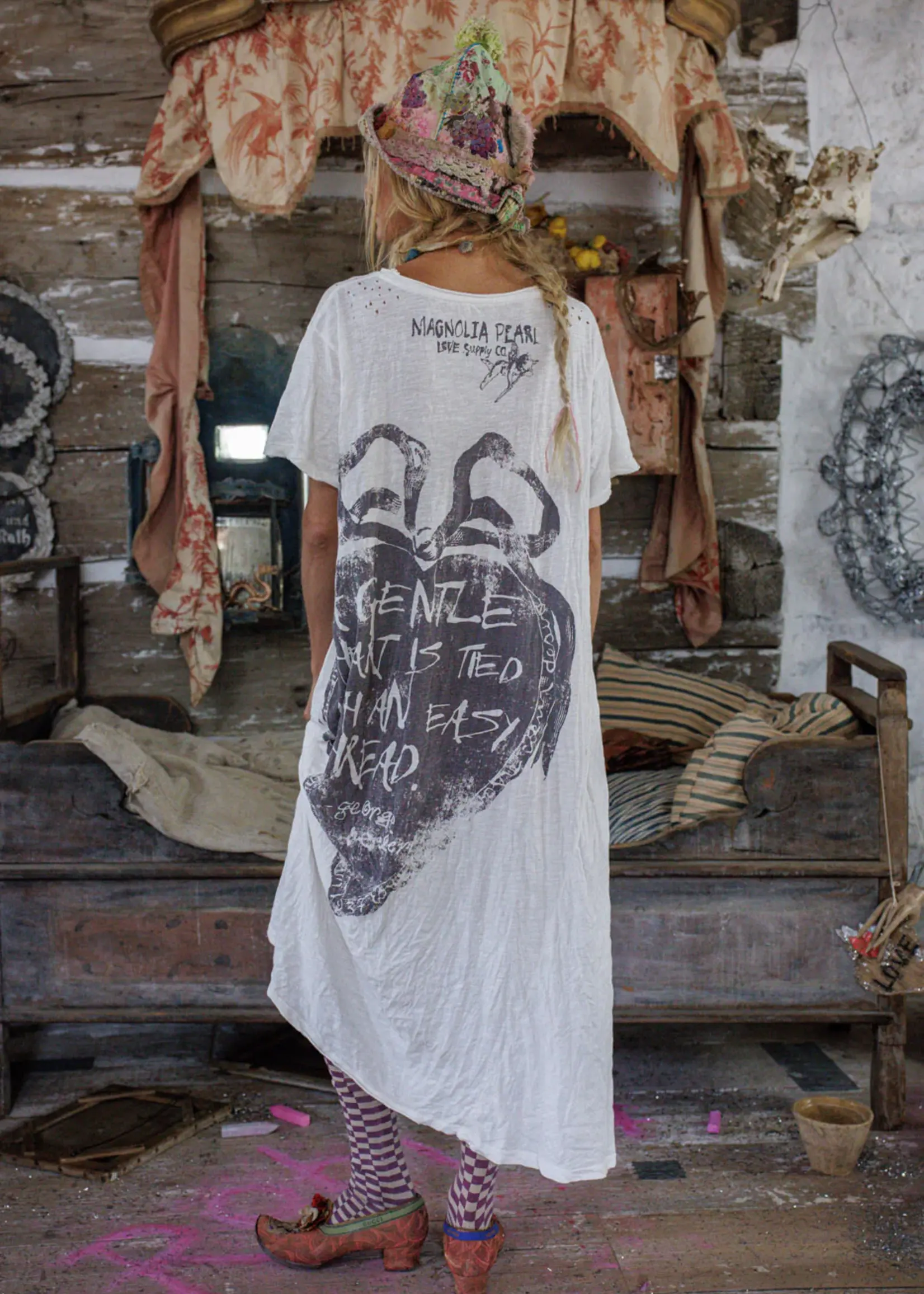 Magnolia Pearl Let Love In Tee Dress 1474 True One Size