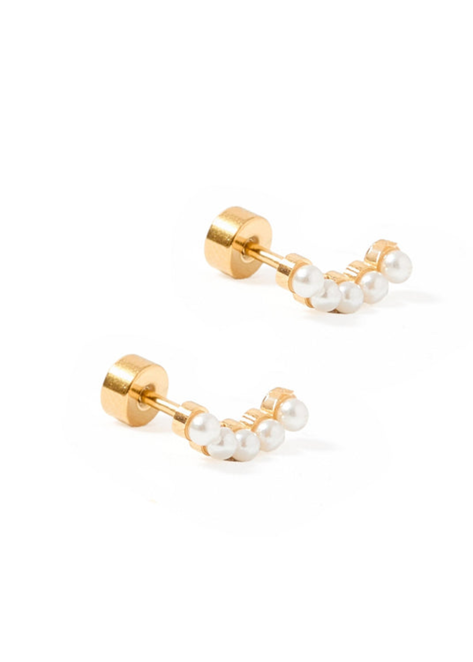 Linny Co Abigail Pearl Screwback Stud Earring