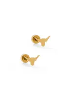 Linny Co Longhorn Flatback Stud Earrings