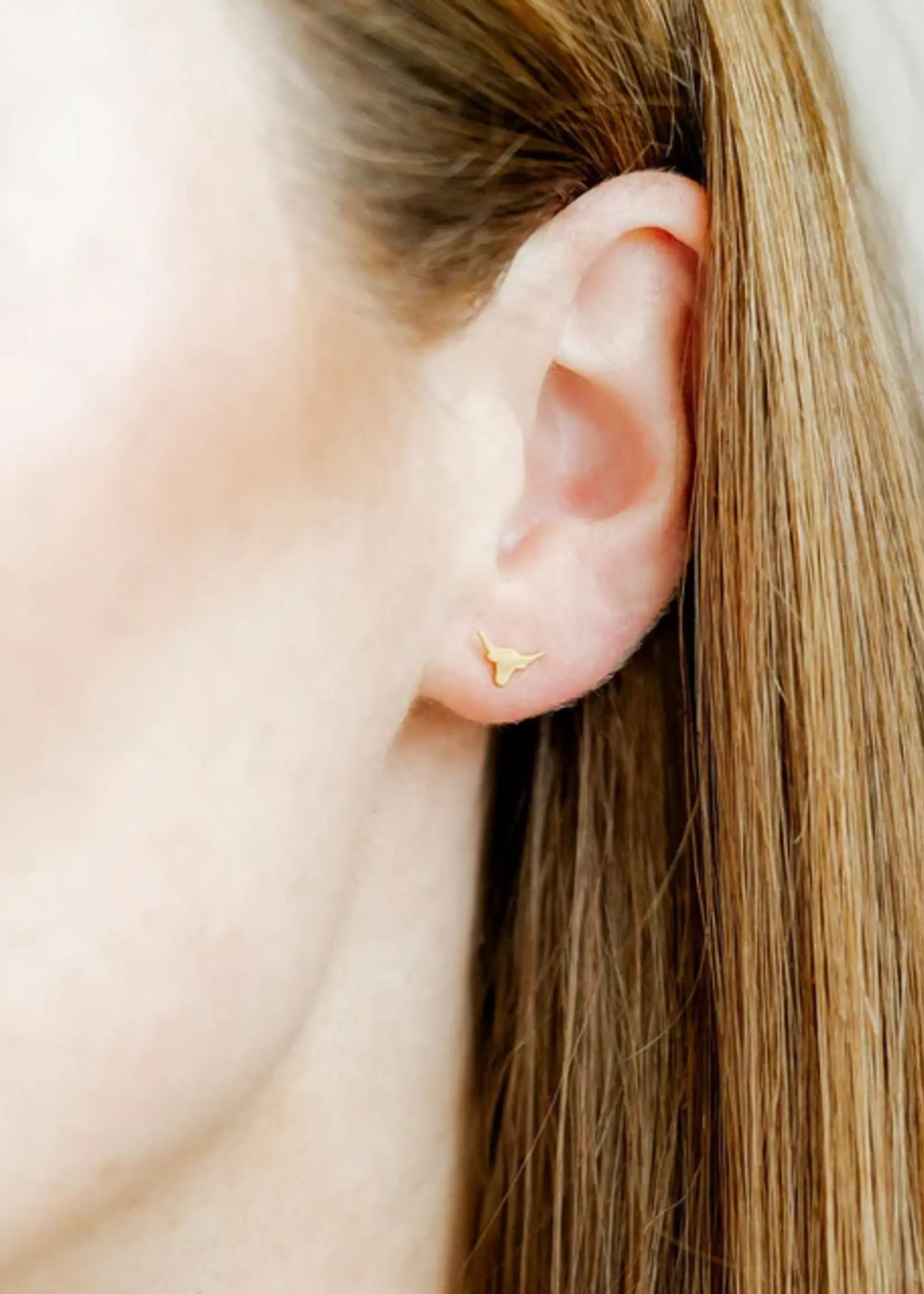 Linny Co Longhorn Screwback Stud Earrings