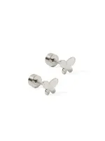Linny Co Billie Butterfly Silver Flatback Earrings