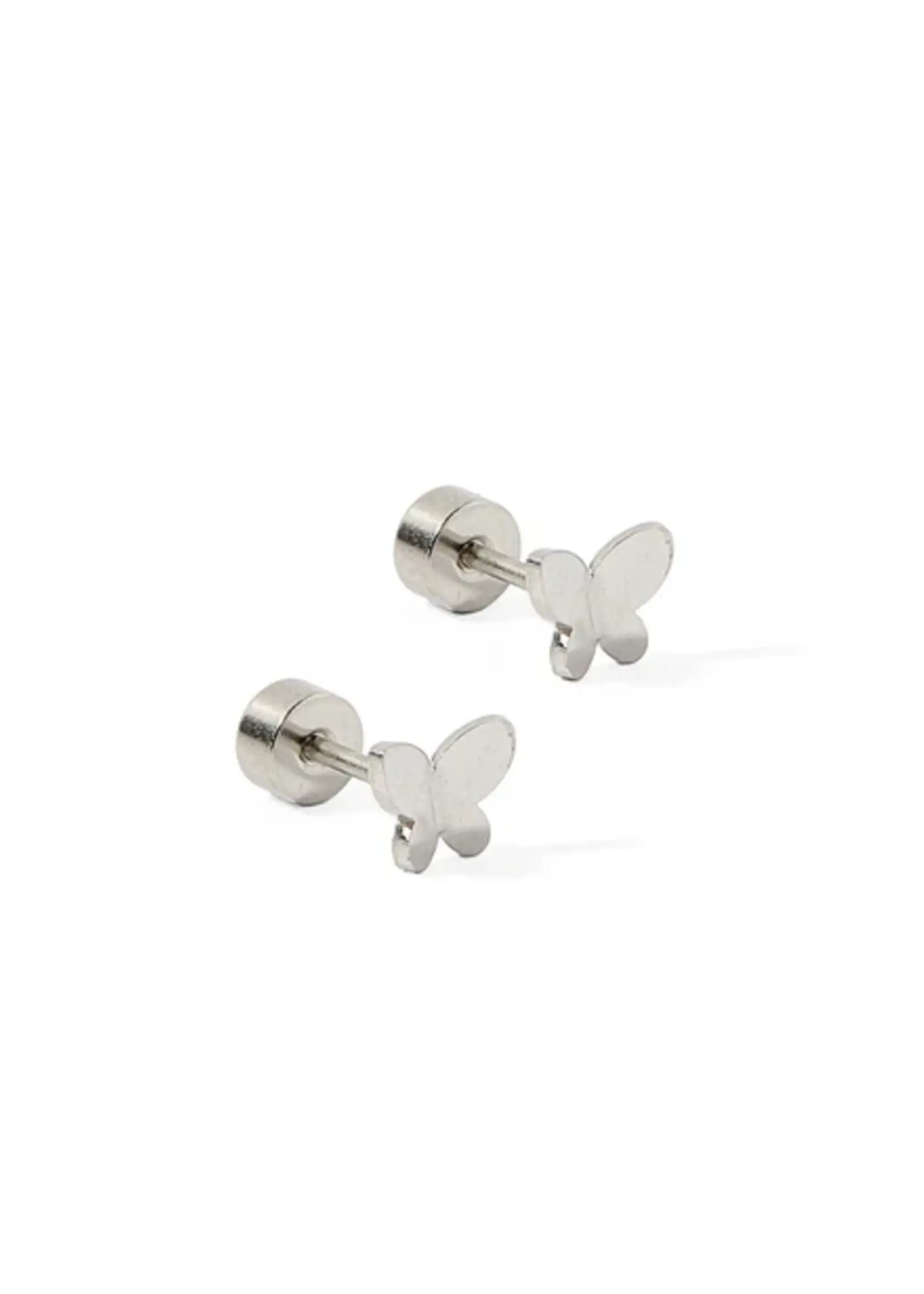Linny Co Billie Butterfly Silver Screwback Earrings