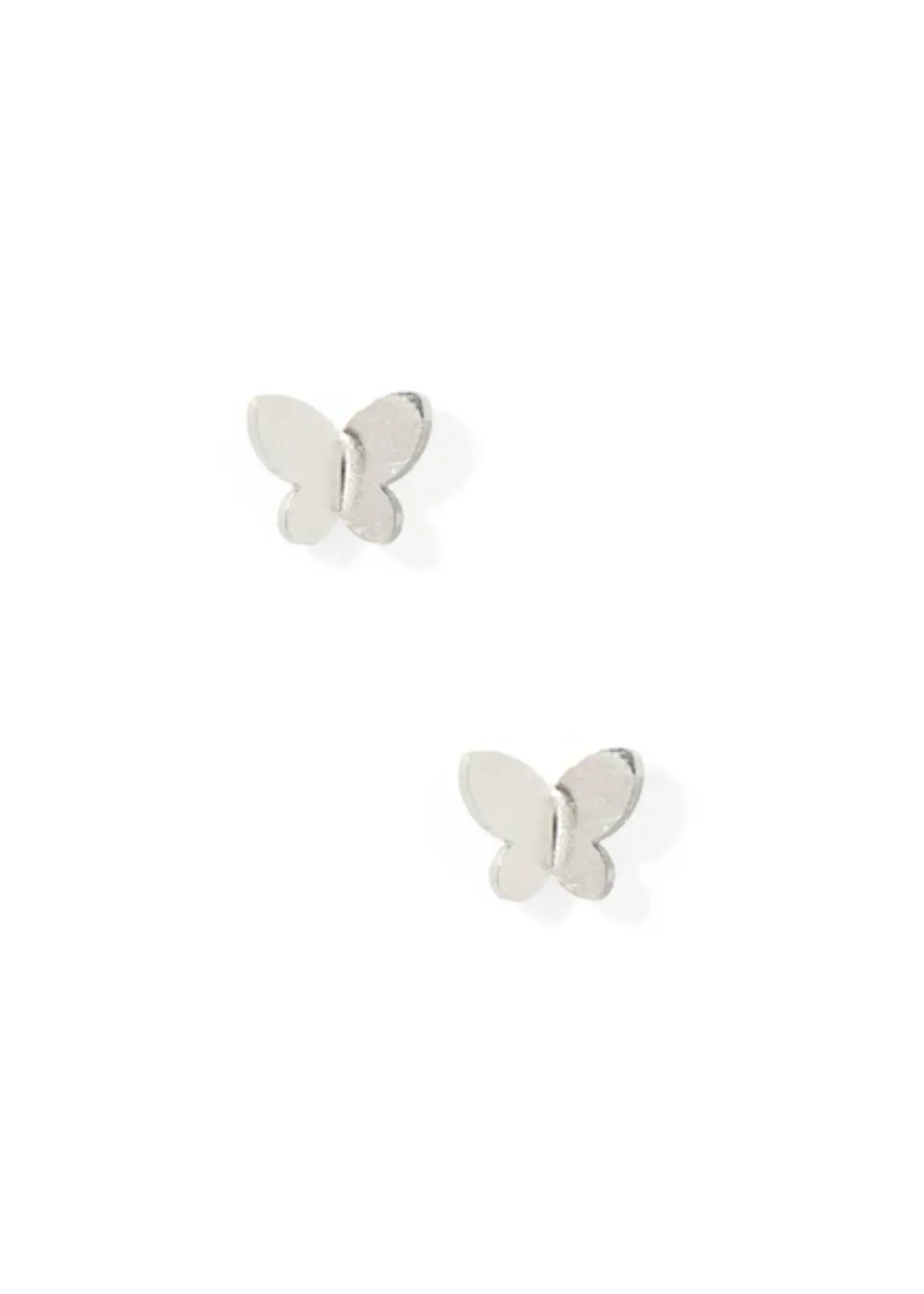 Linny Co Billie Butterfly Silver Screwback Earrings