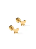 Linny Co Billie Butterfly Gold Flatback Stud Earrings