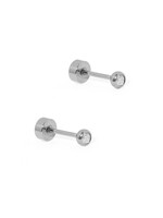Linny Co Cooper Clear Sliver Flatback Stud Earrings