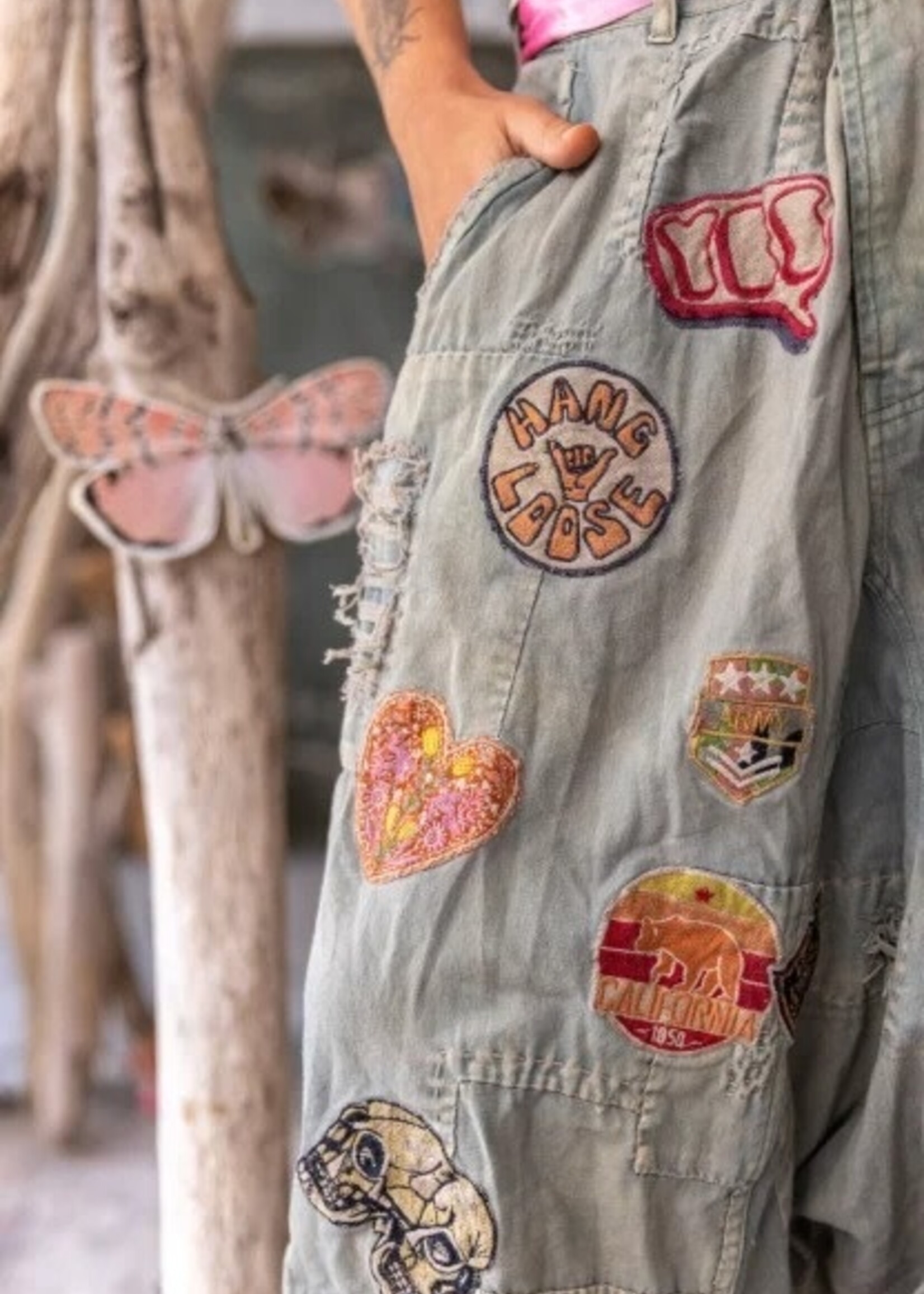 Magnolia Pearl Embroidered Patch Joni Trousers Pants 772 Peace One Size