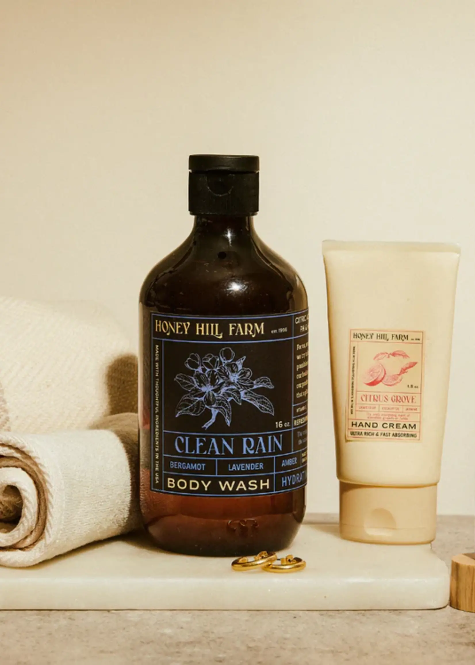 Honey Hills Farm Clean Rain Body Wash 16 Oz