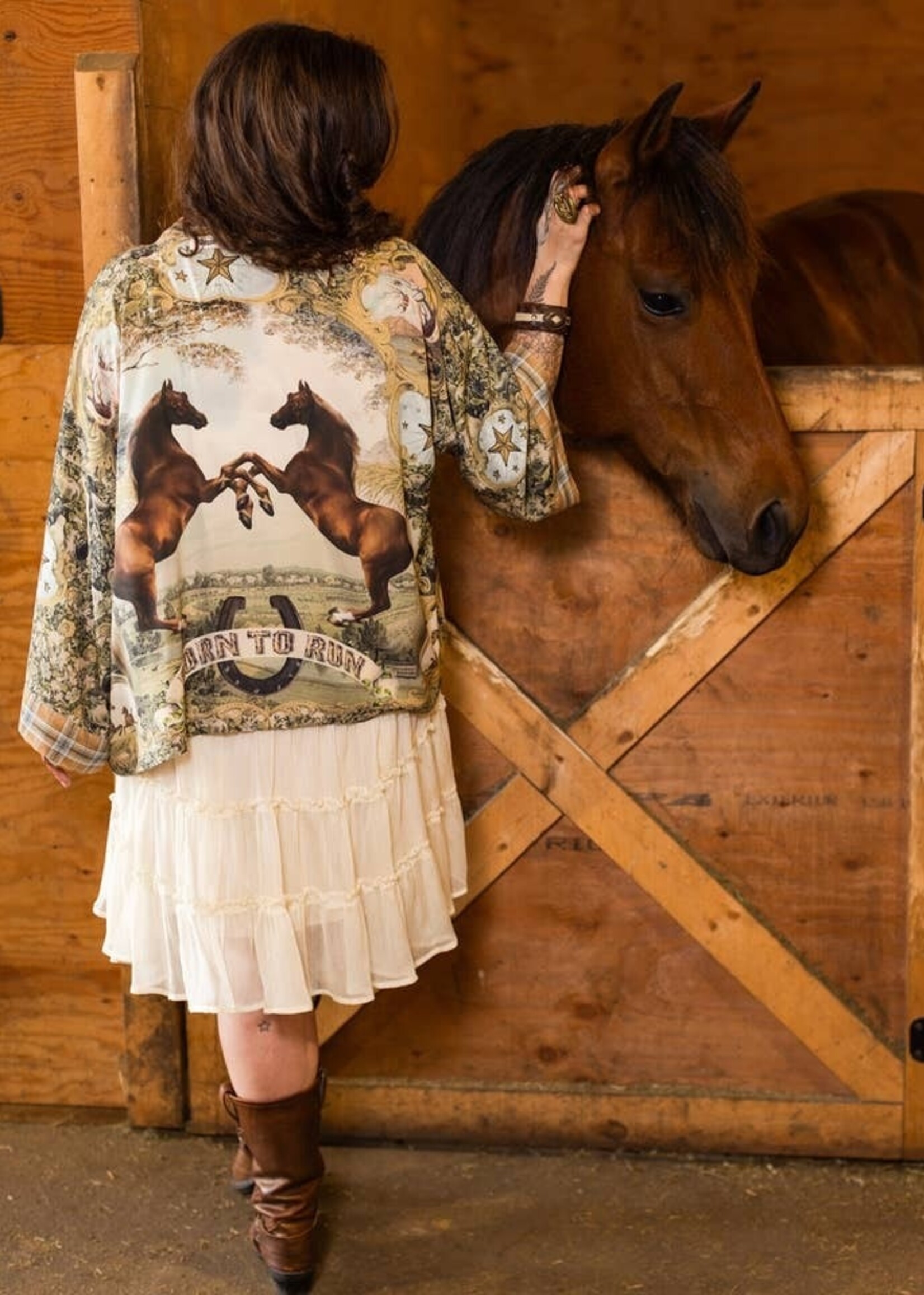 Market of Stars Born to Run Boheme Pixie Duster Crop Kimono Cardigan