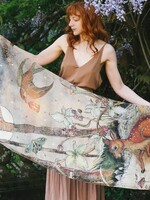 Market of Stars Lovelight Bamboo Scarf Woodland Deer & Swallow