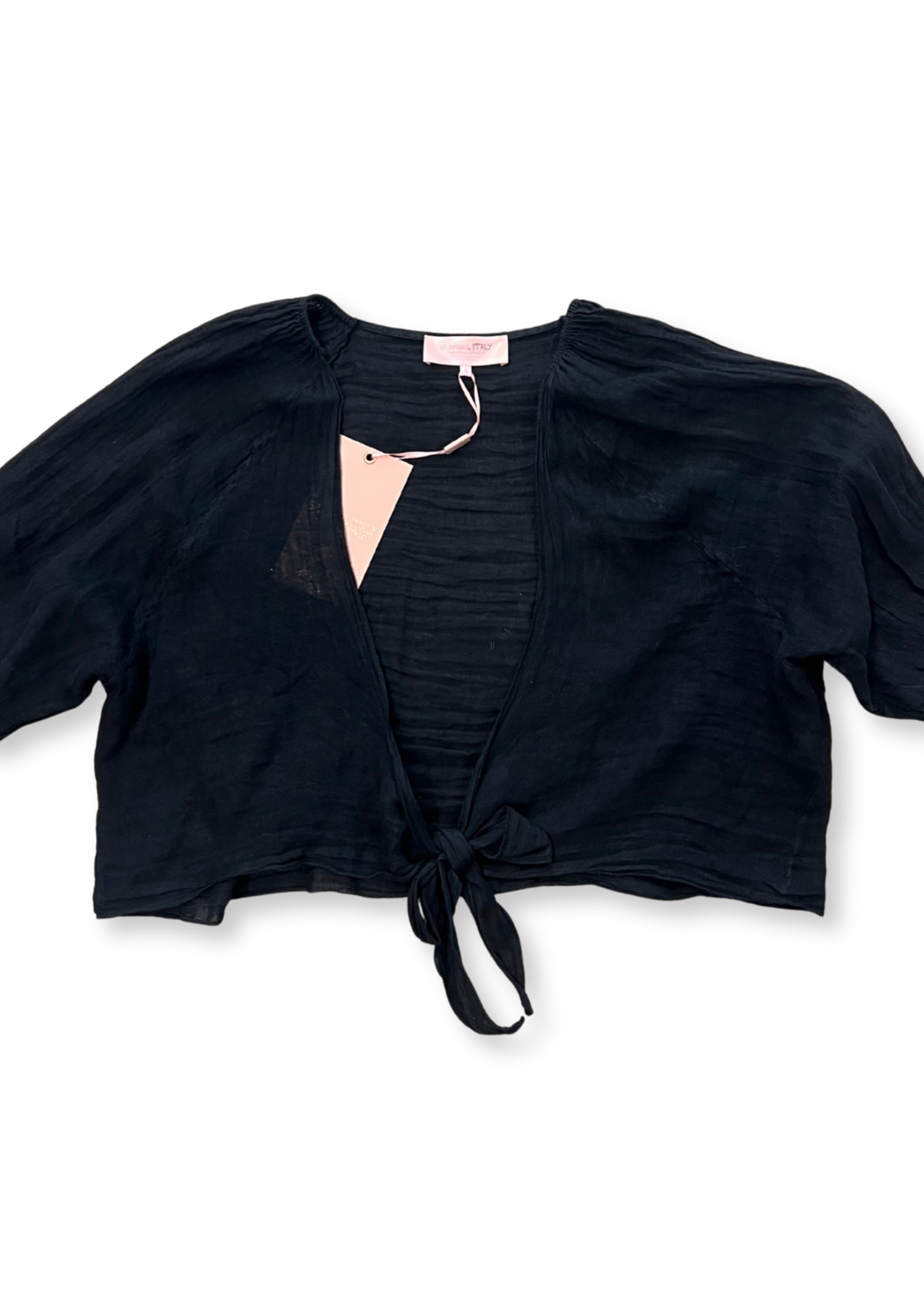 Cassis Black Tie Top