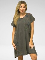 Caite Kyla Seo Linnea Star Embroidered Dress Grey