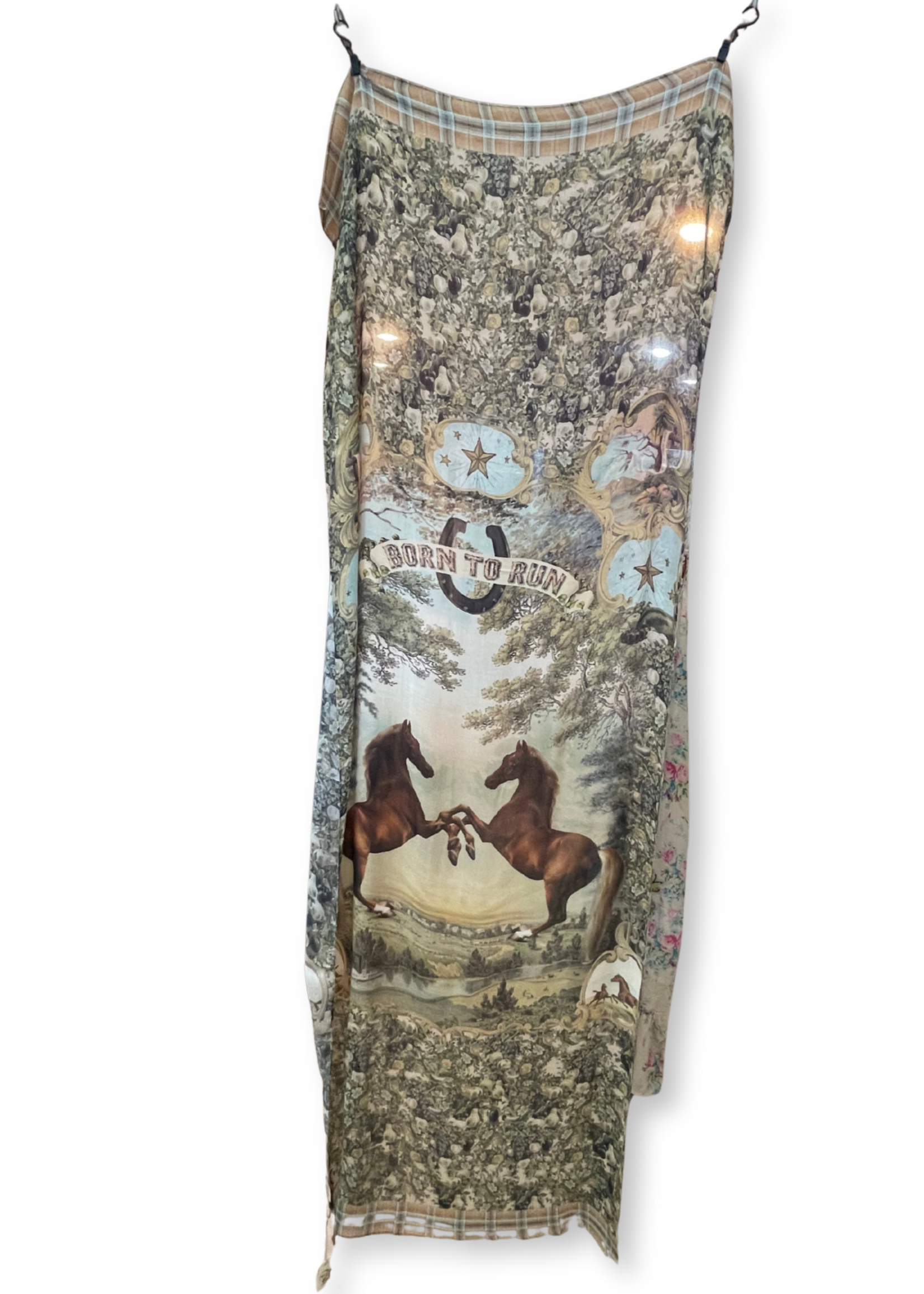 Market of Stars Born to Run Bamboo Scarf Wild Horse & Floral