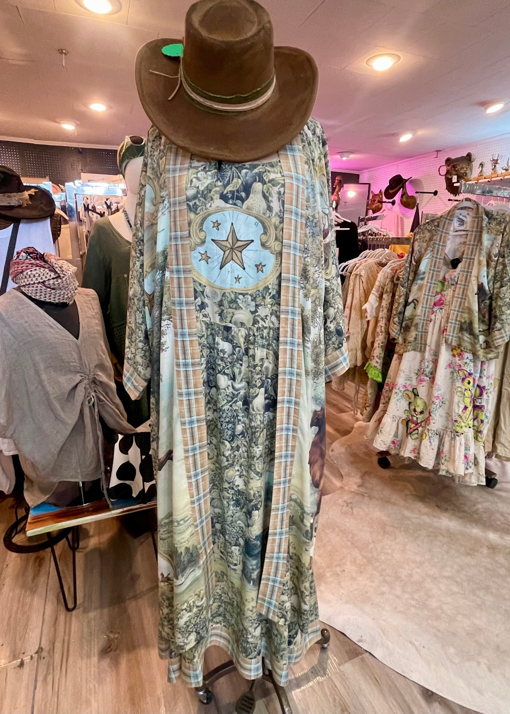 Market of Stars Born to Run Boheme Long Duster Bamboo Kimono Robe