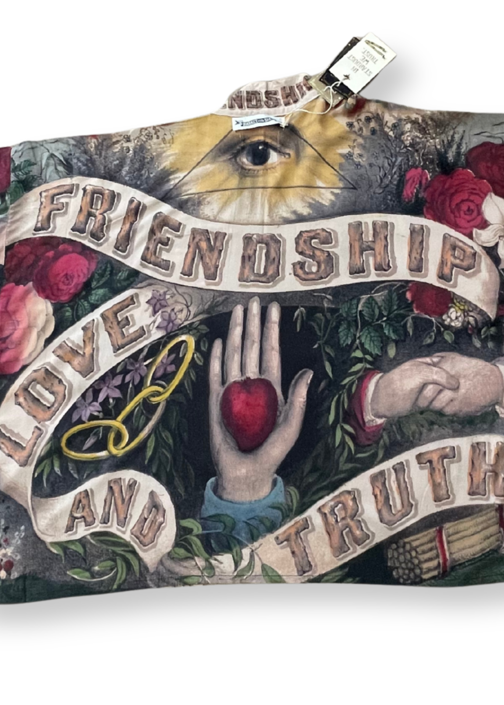 Market of Stars Friendship Love and Truth Pixie Cropped Bamboo Kimono Cardigan