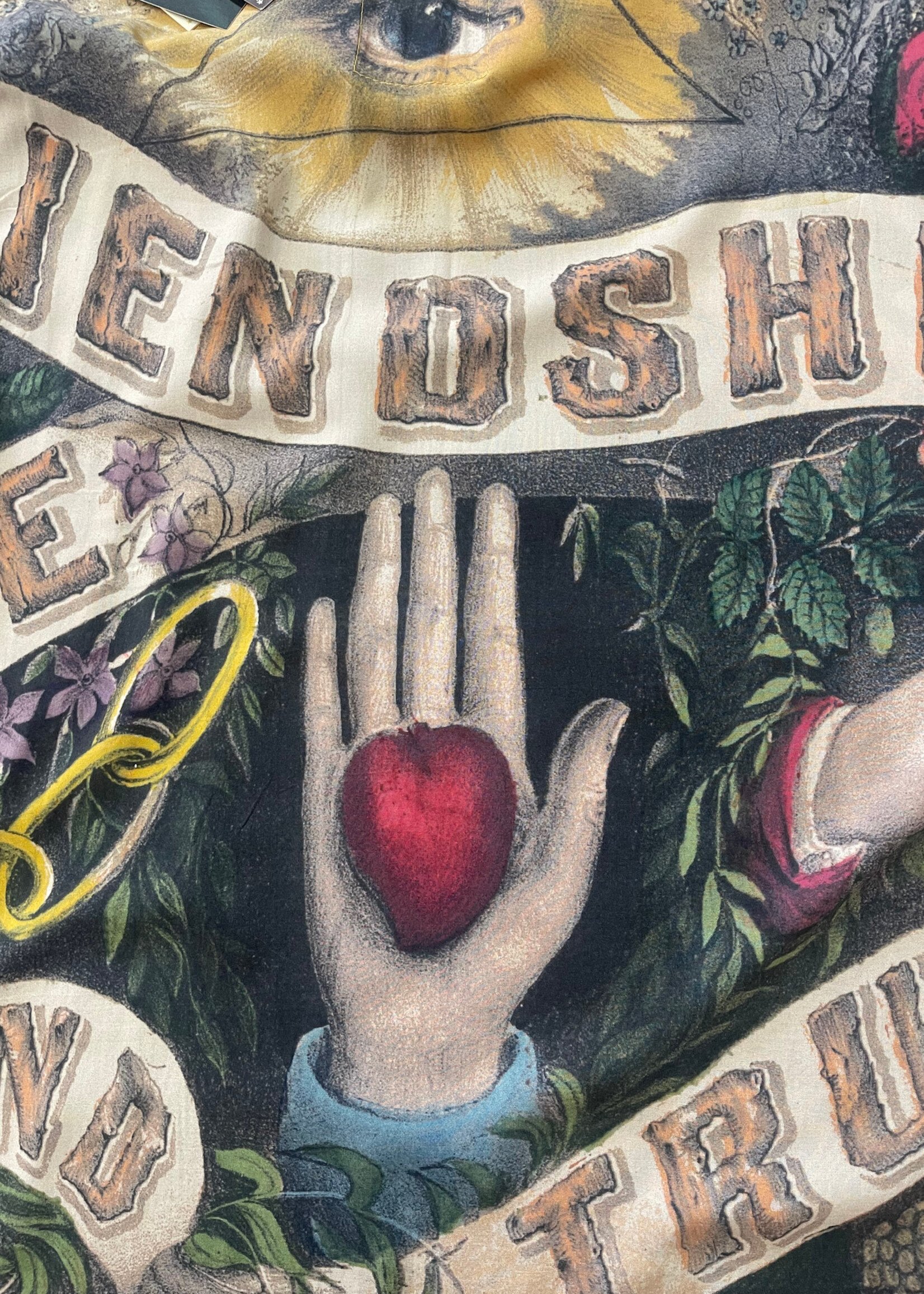 Market of Stars Friendship Love and Truth Pixie Cropped Bamboo Kimono Cardigan