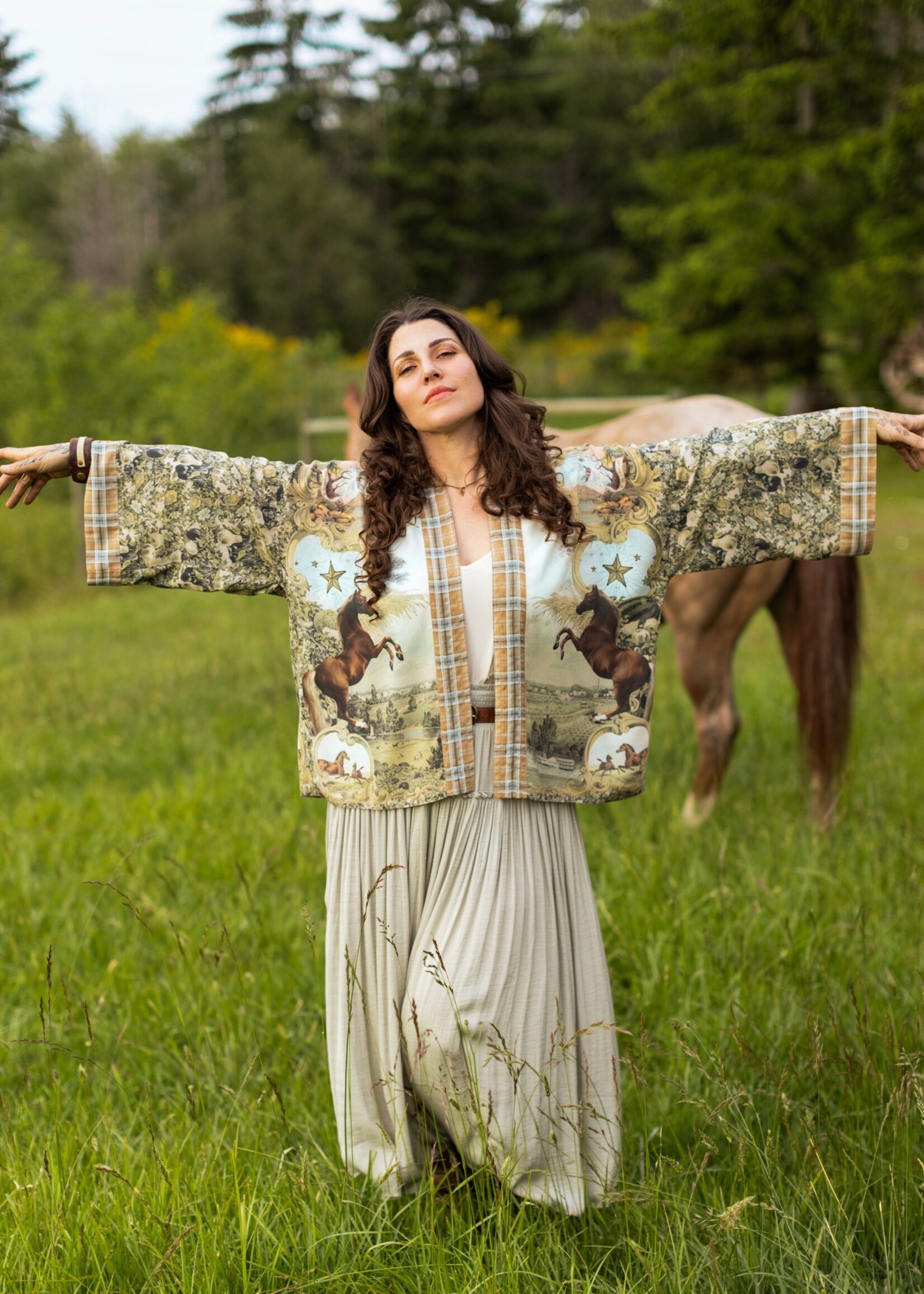 Market of Stars Born to Run Boheme Pixie Duster Crop Kimono Cardigan