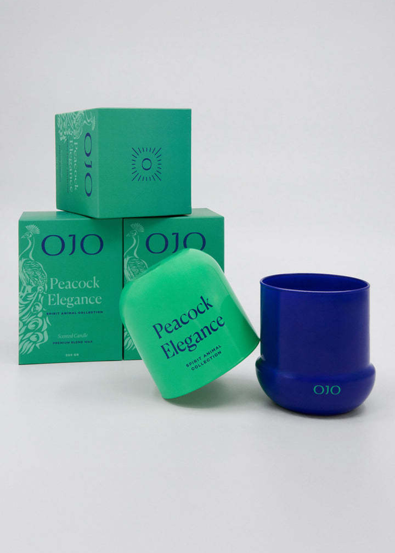OJO Candles Peacock Elegance Candle Spirit Animal Collection