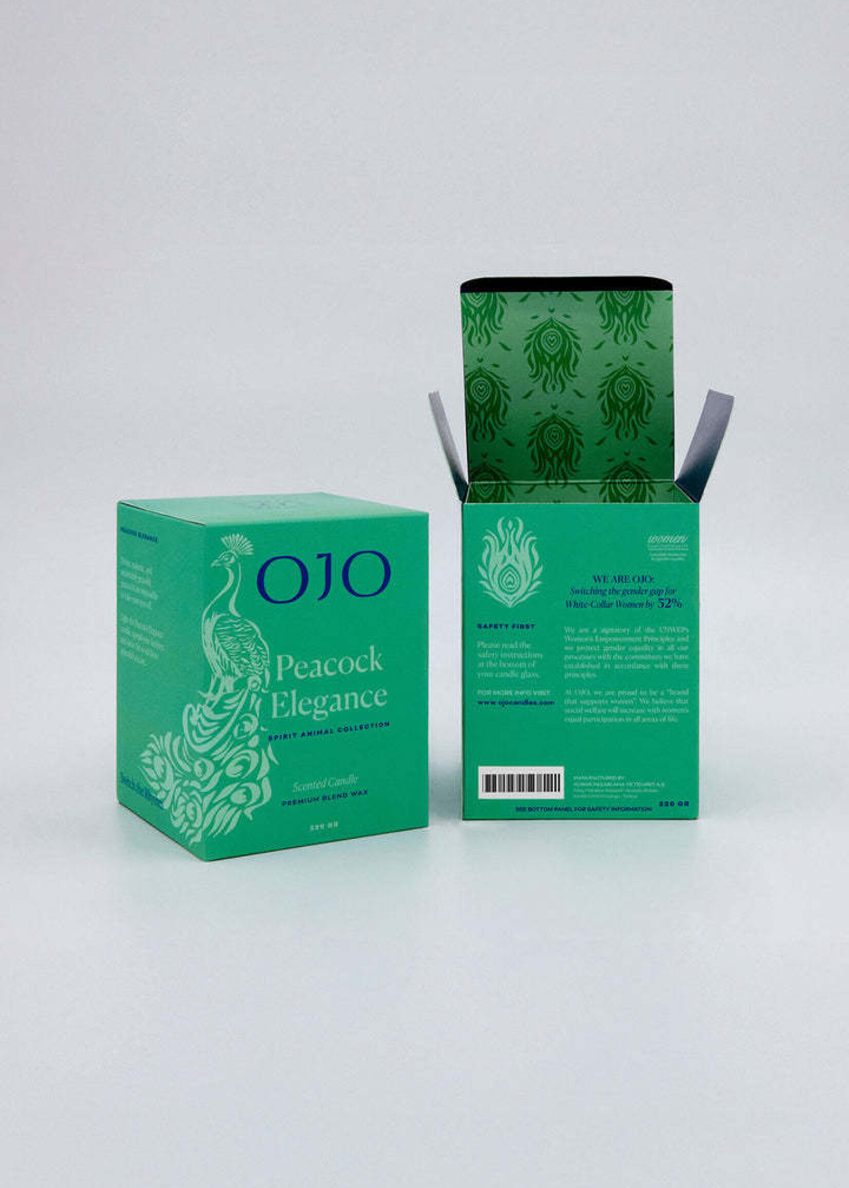 OJO Candles Peacock Elegance Candle Spirit Animal Collection