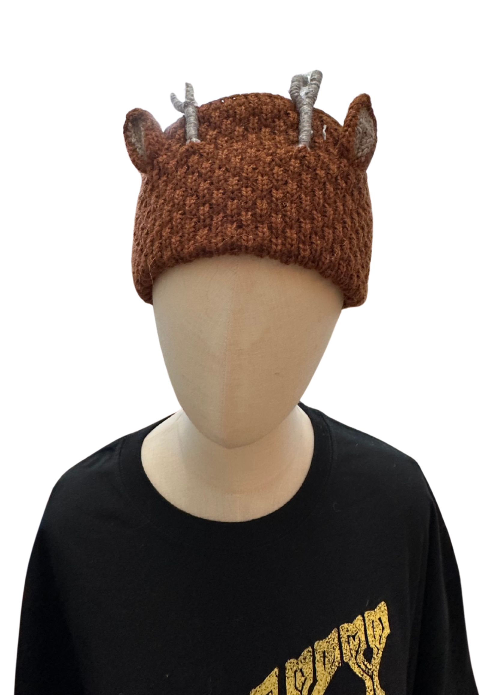 Peruvian Trading Company Deer Headband Dark Brown Hand Knit