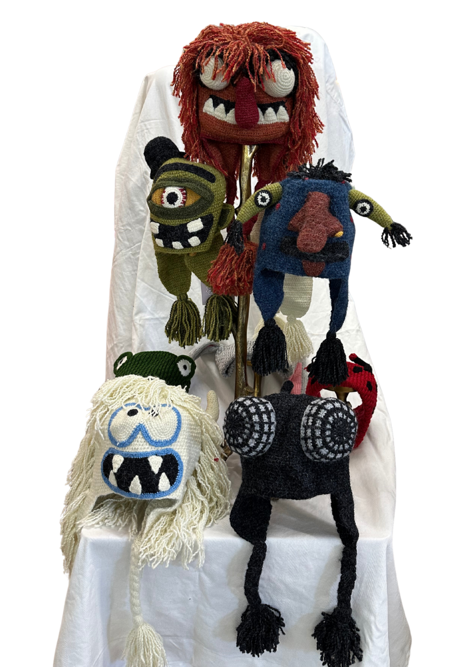 Peruvian Trading Company Animal Silly Monster Hand Crochet Hat Orange