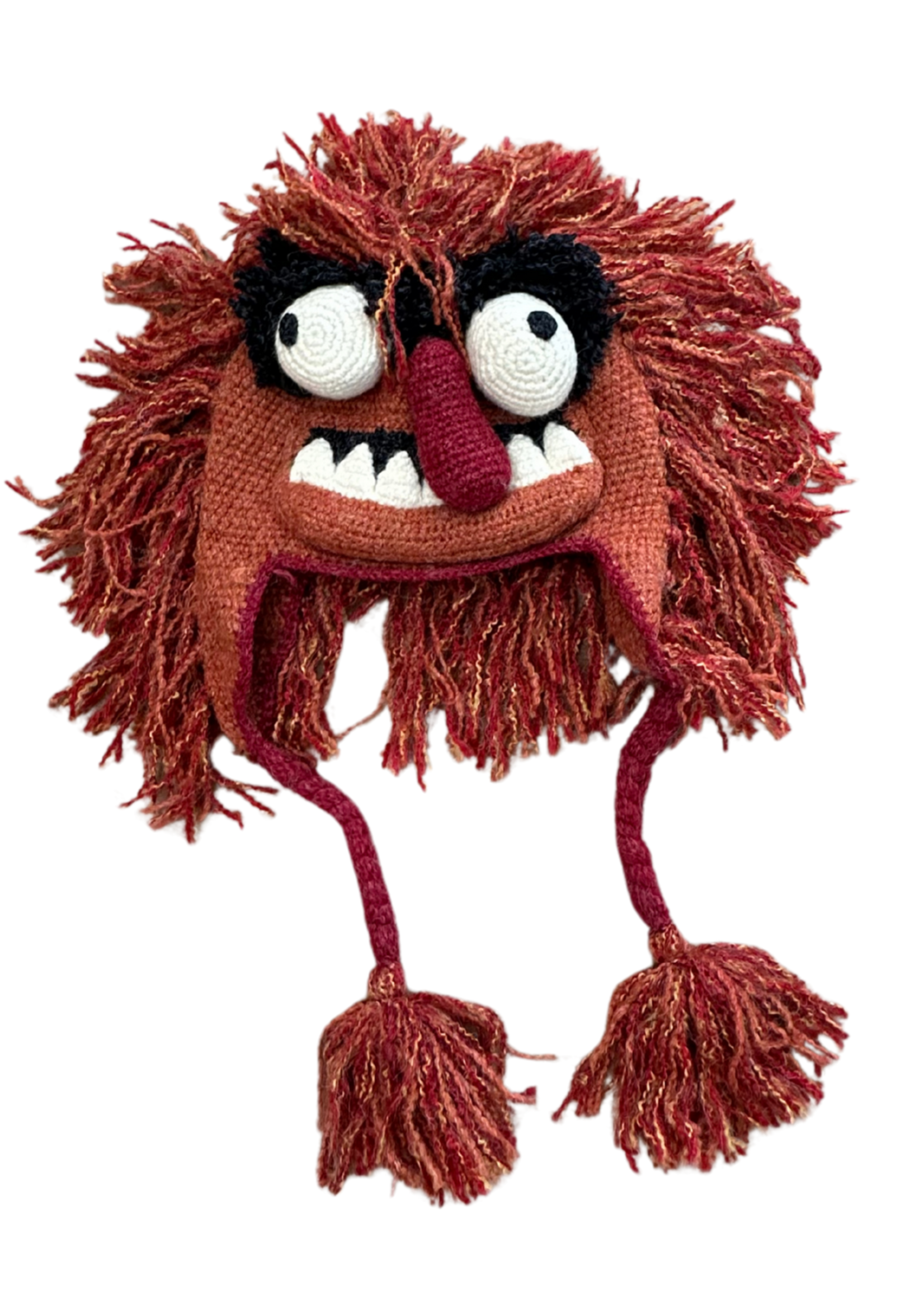 Peruvian Trading Company Animal Silly Monster Hand Crochet Hat Orange